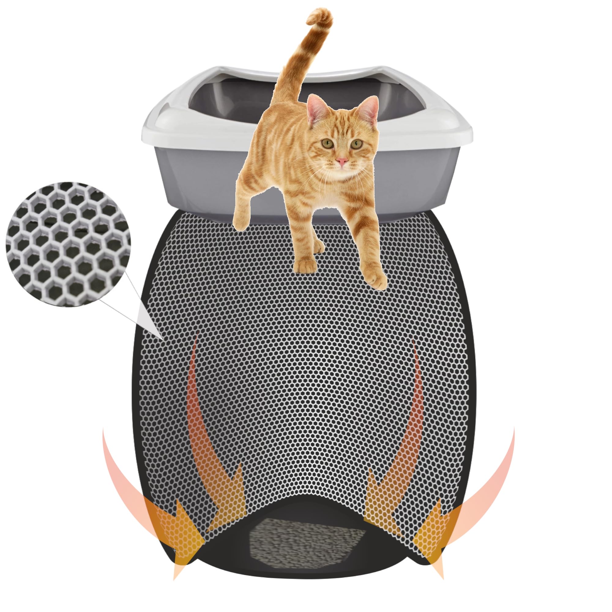 Tapis de litière pour chat double couche pour stopper les grains