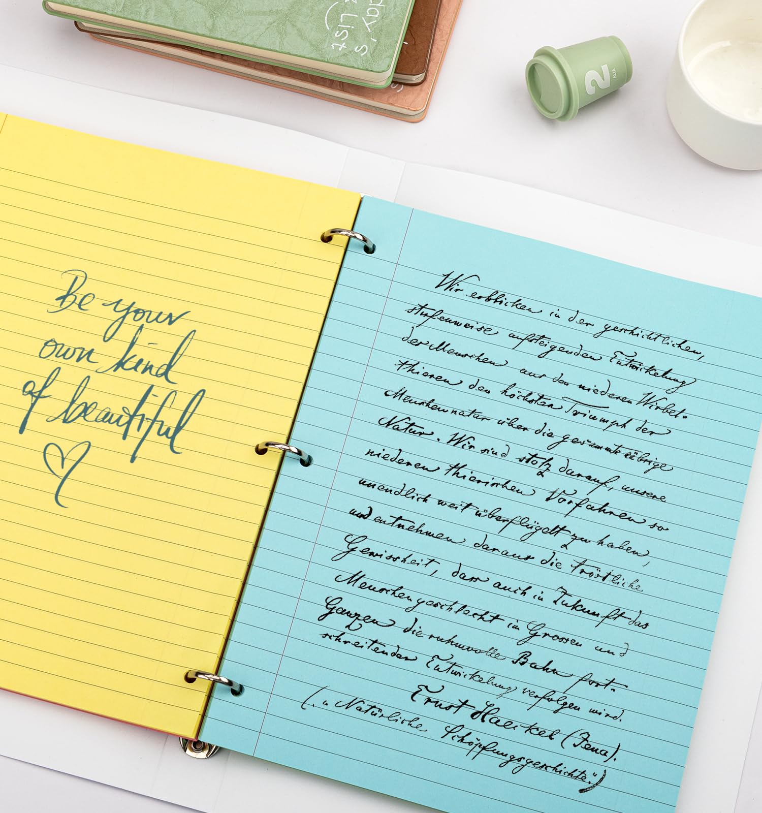 Sheets Loose Leaf Binder Paper, 6-Color Wide Ruled Lined Paper, 8” x 10.5”, 3-Hole Punched Notebook Paper Writing Paper for School Office: 120