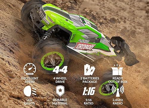 Miniatura 7 de RACENT Camión RC 116 4x4 todo terreno RC Car 40KPH alta velocidad de control remoto coches para adultos