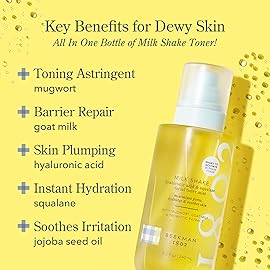 Beekman 1802 Milk Shake Hydrating Face Mist - Hyaluronic Acid & Squalane Facial Mist Minimizes Pores & Gently Moisturizes - Makeup Setting Spray - Fragrance-Free