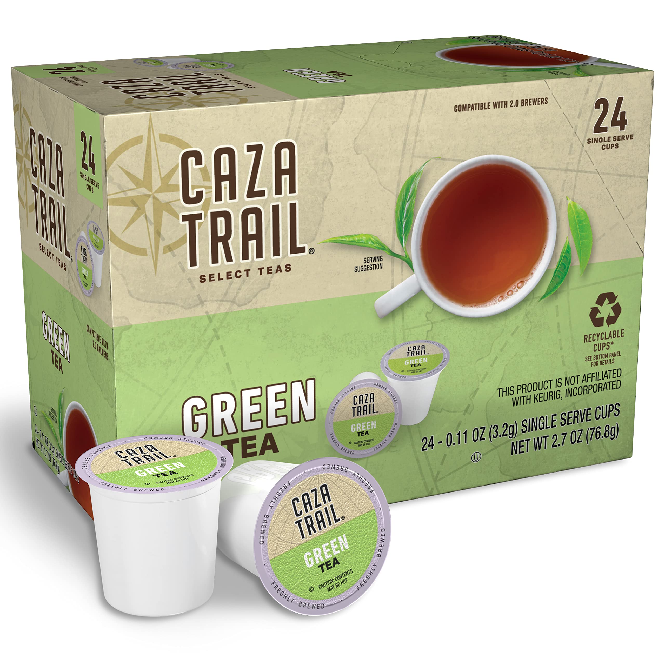 Amazon.com: Caza Trail Green Tea Pods, Single Serve (24 Count)