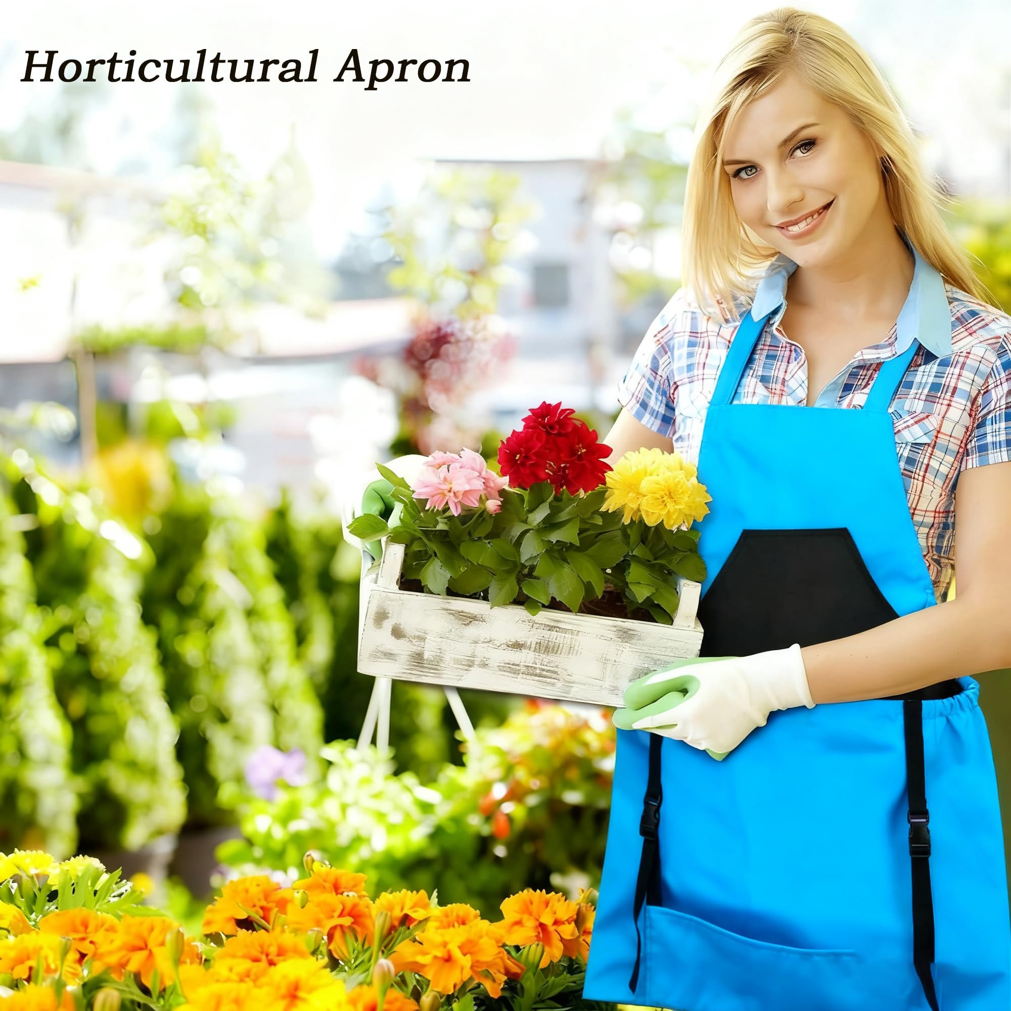 Bolsa De Recogida De Frutas Del Delantal, Azul Delantal De Jardinería, Bolsillo De Liberación Rápida Para Huerto y, Bolsa Para Recoger Frutas, Verduras, Bayas, Bolsa Para Recoger Jardín