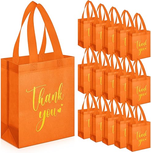 Miniatura 32 de Sweetude 30 Piezas Bolsas de Regalo de Agradecimiento con Asas a Granel Bolsa de Dulces Reutilizable No Tejida Plegable Bolso de Mano para Regalos