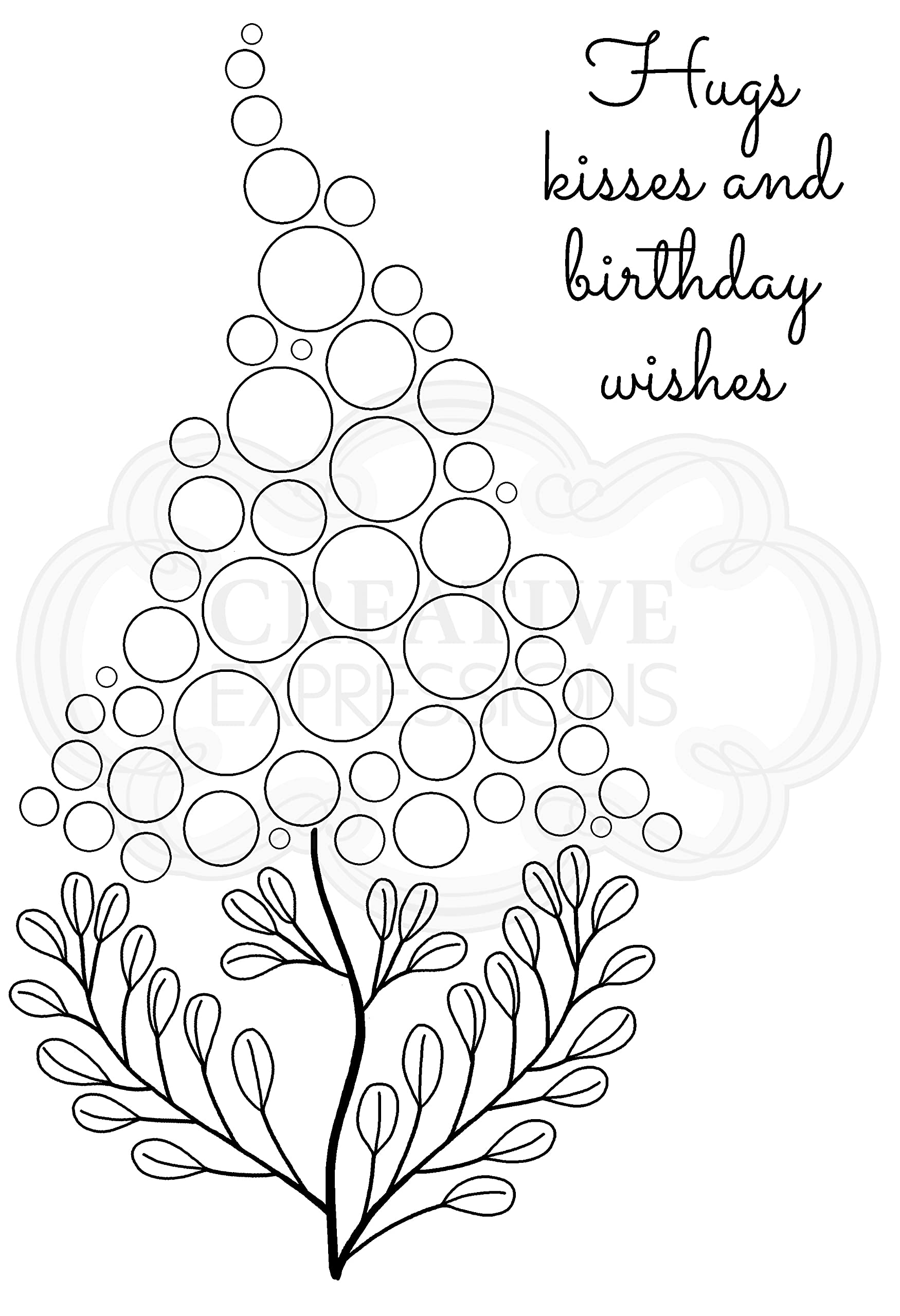 Woodware Transparent Jane Gill-Bubble Bloom Betty-Clear Magic Stamp, A6, Jgs798