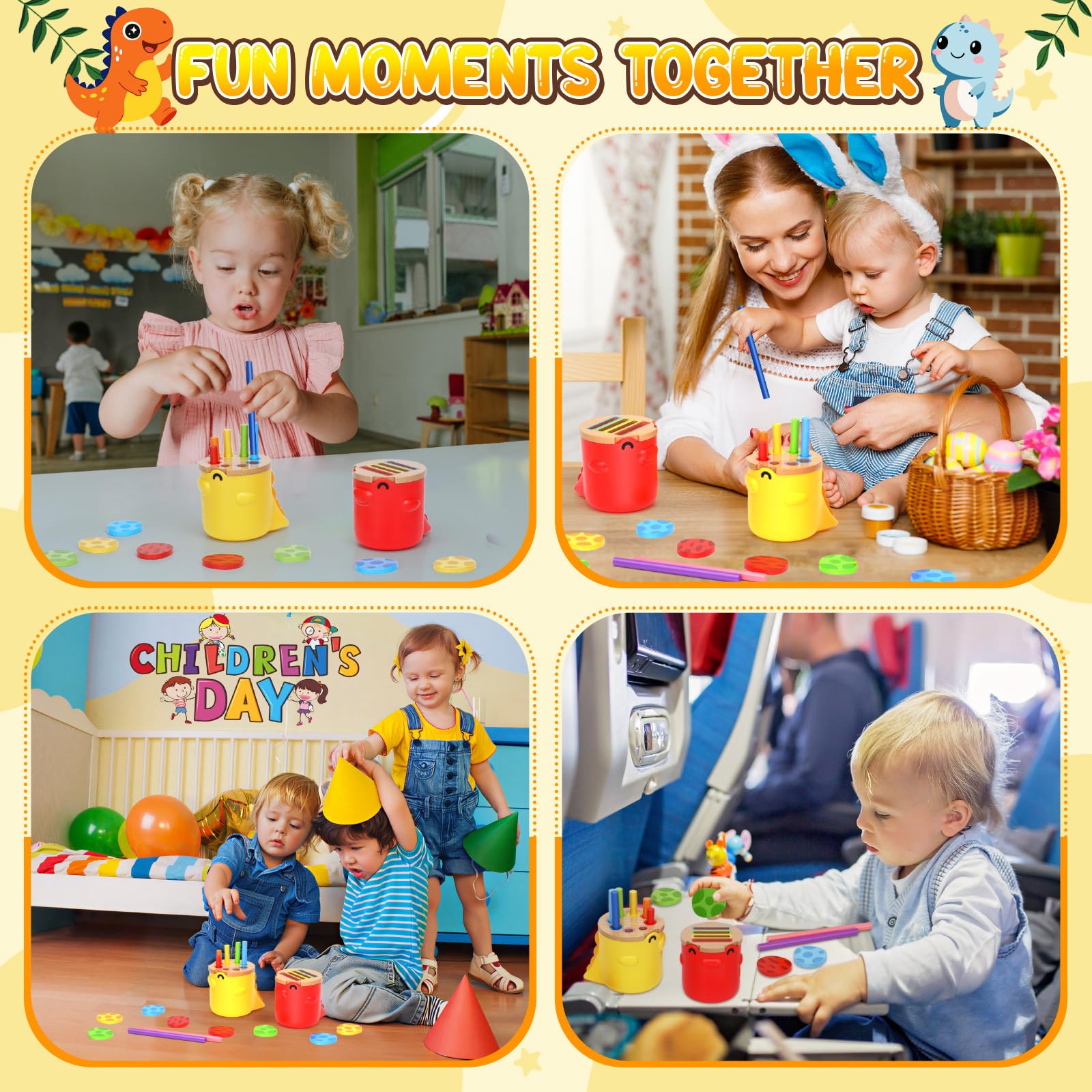 Montessori Toys for 1 2 3 Year Old Boys Girls: Wooden Colour Sorting & Stacking Cups Gifts for 2-3-4 Year Old Kids Learning Fine Motor Skills Educational Sensory Toys for Toddler Birthday Gifts - 5