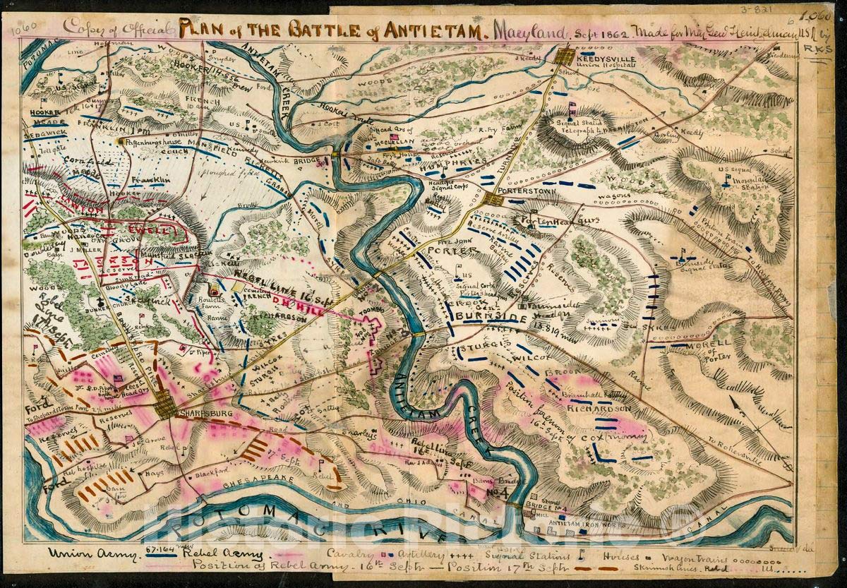 Amazon.com: Historic 1862 Wall Map - Plan of The Battle of