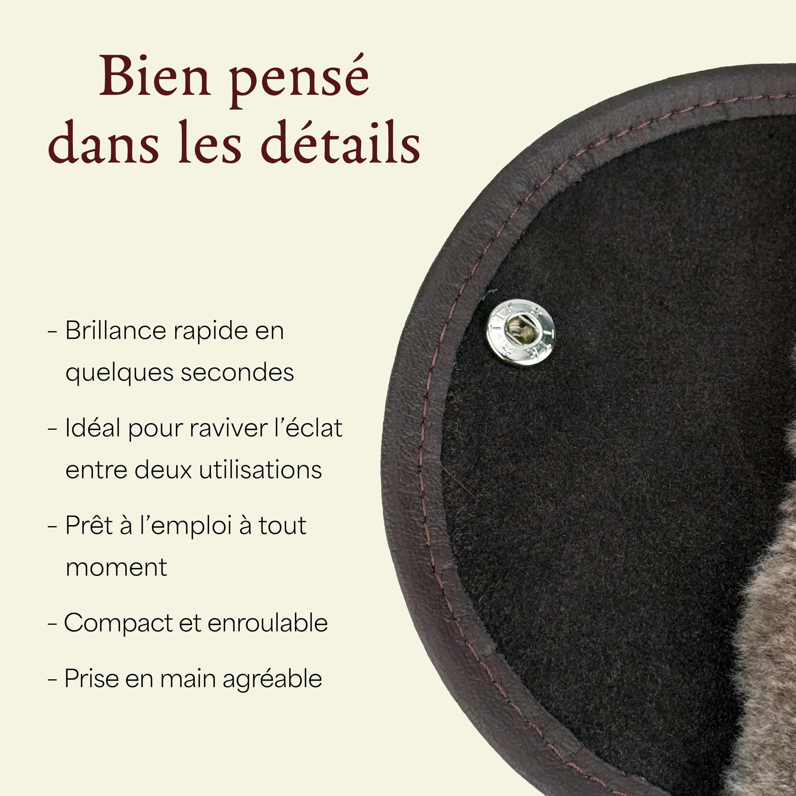 Langer & Messmer Gant de polissage en peau d'agneau fine | Avec garniture en cuir, pour polir efficacement vos chaussures – qualité cordonnier