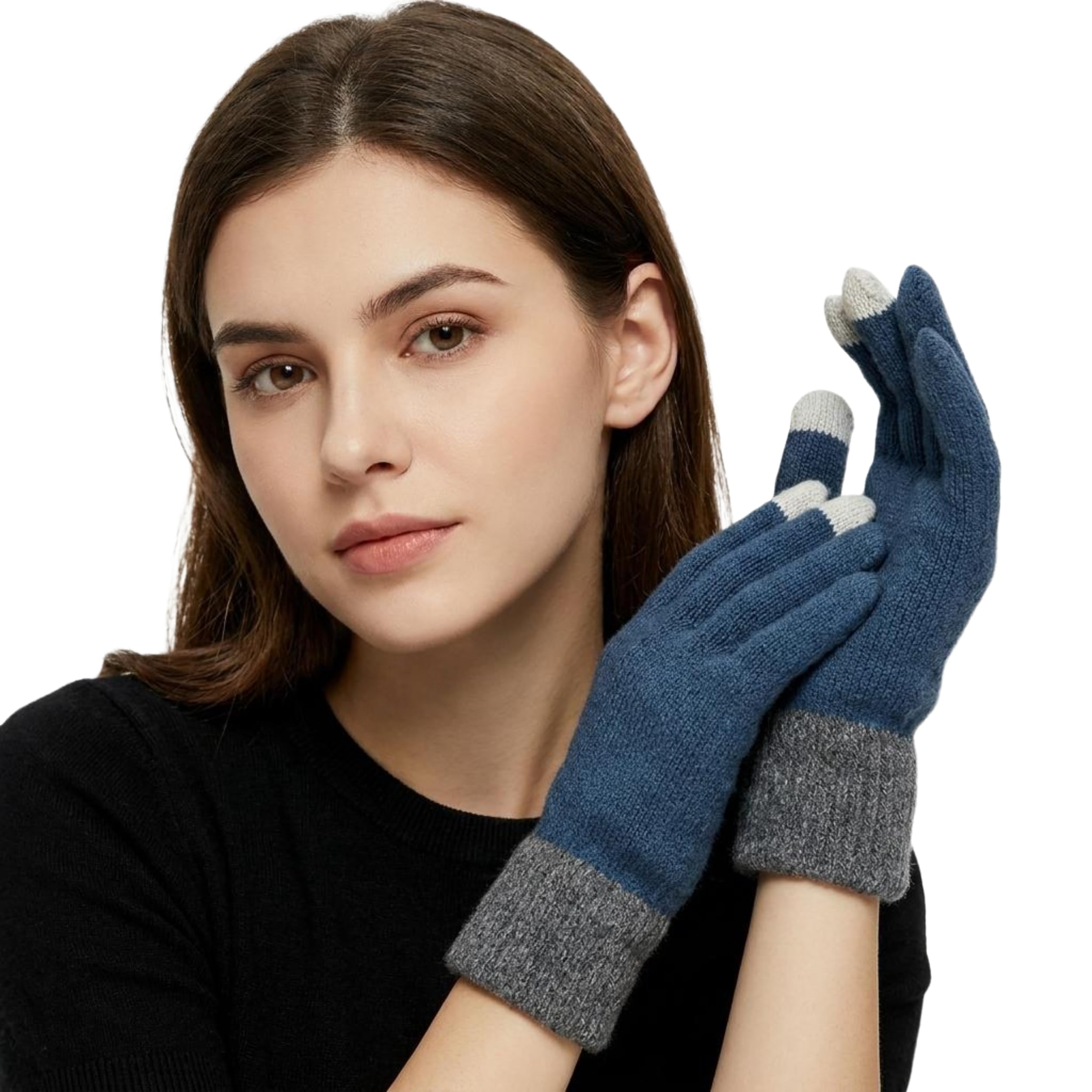 Winter Gloves for Women | Warm Knit Woolen Hand Gloves with Touchscreen Tips & Ribbed Cuff for Ladies & Girls | Cold Weather Friendly Thermal Gloves for Scooty Driving & Casual Wear-image-19