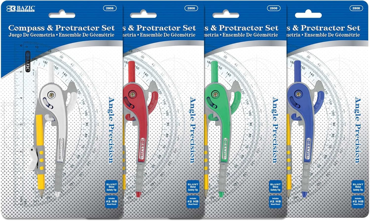 Amazon.com : BAZIC Geometry Math Compass Set w/Scale-Arm, 6