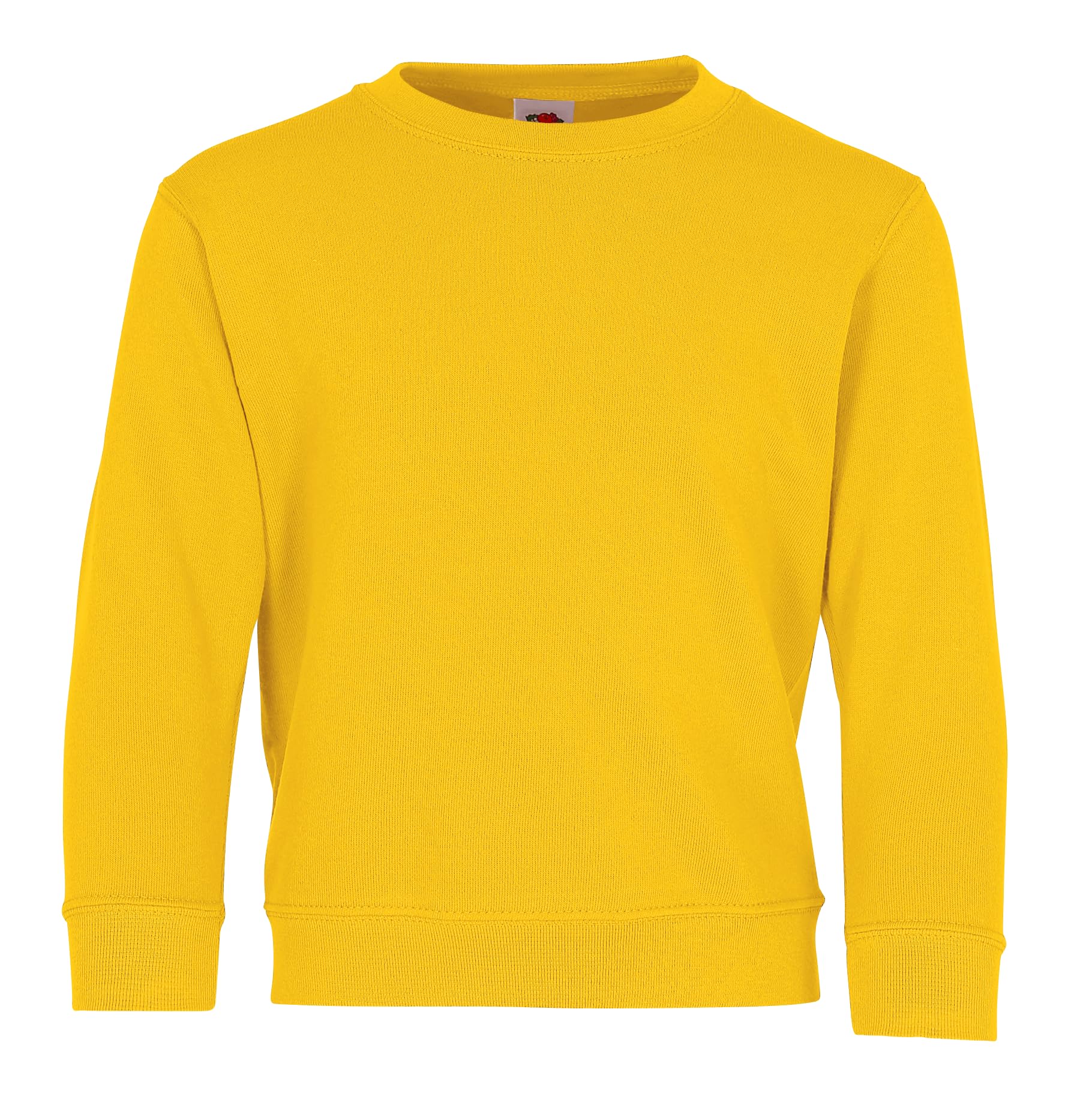 Fruit of the Loom Unisex Kids Set-In Classic Set-In Long Sleeve Sweater, Yellow (Sunflower Yellow), 12/13 years