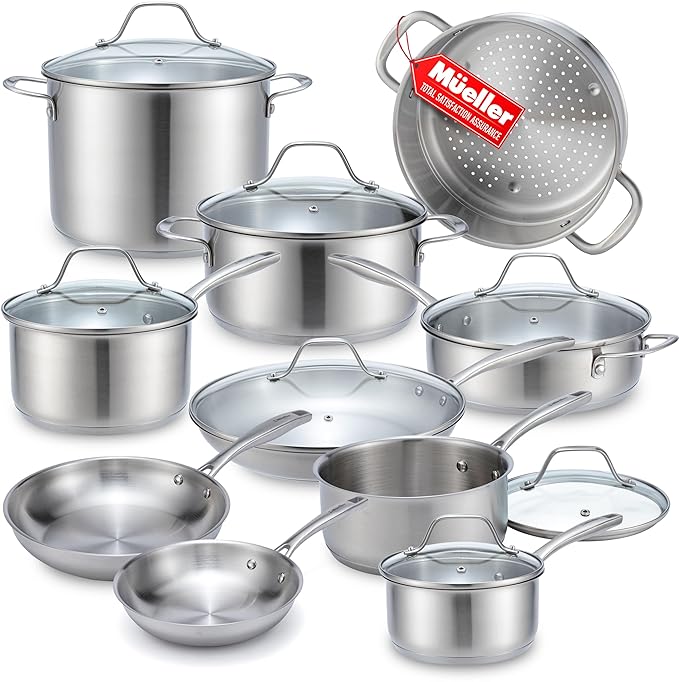 Mueller MC-17SS 17-Piece Pots and Pans Set