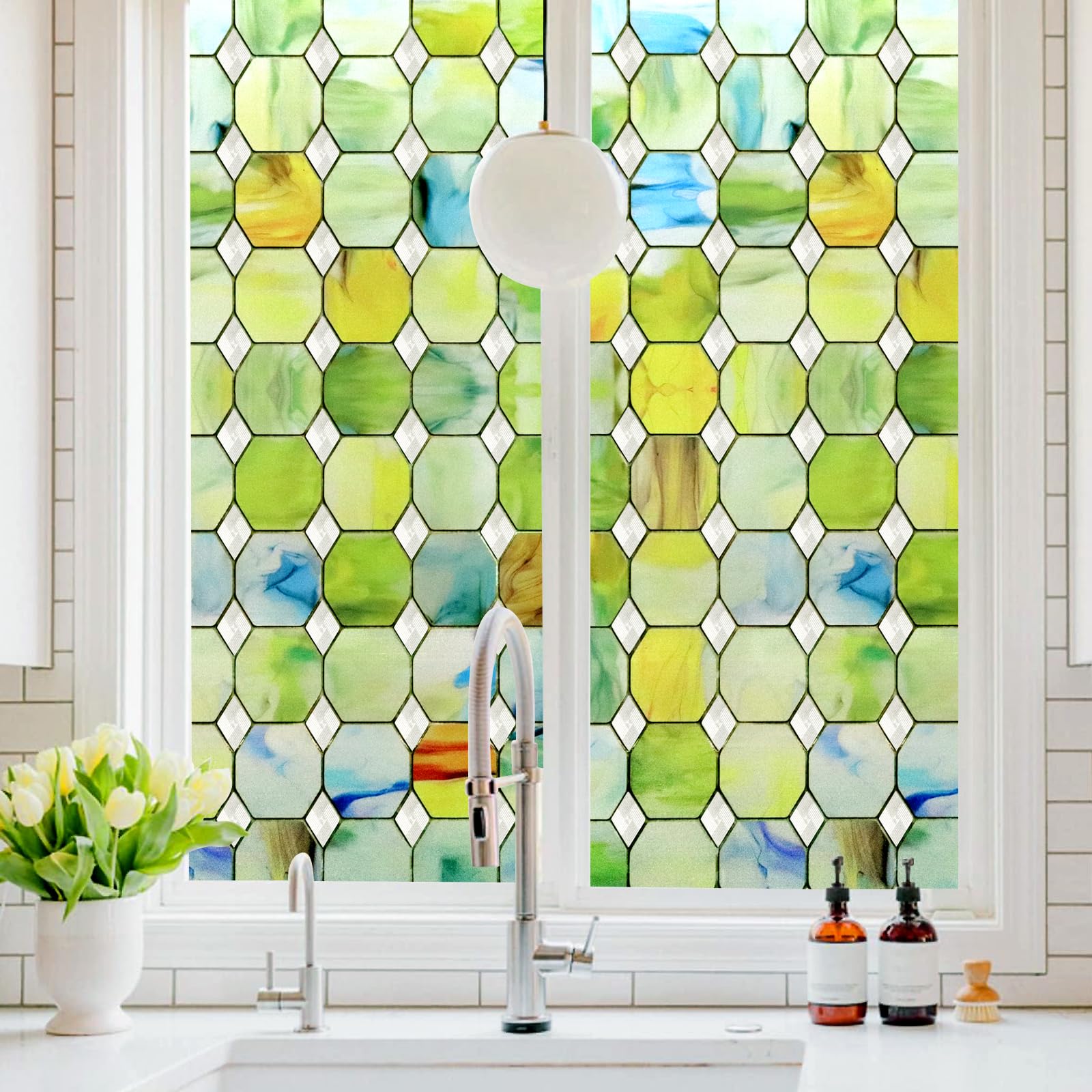 Dktie Sichtschutz Folie | 44,5x200cm | Regenbogen Effekt | Statisch Haftend | Anti-UV