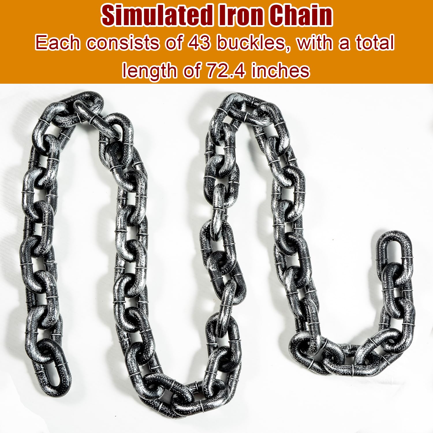 Halloween Plastic Chains - 2 Pack Scary Prison Chain Props For Costumes And Party Decorations