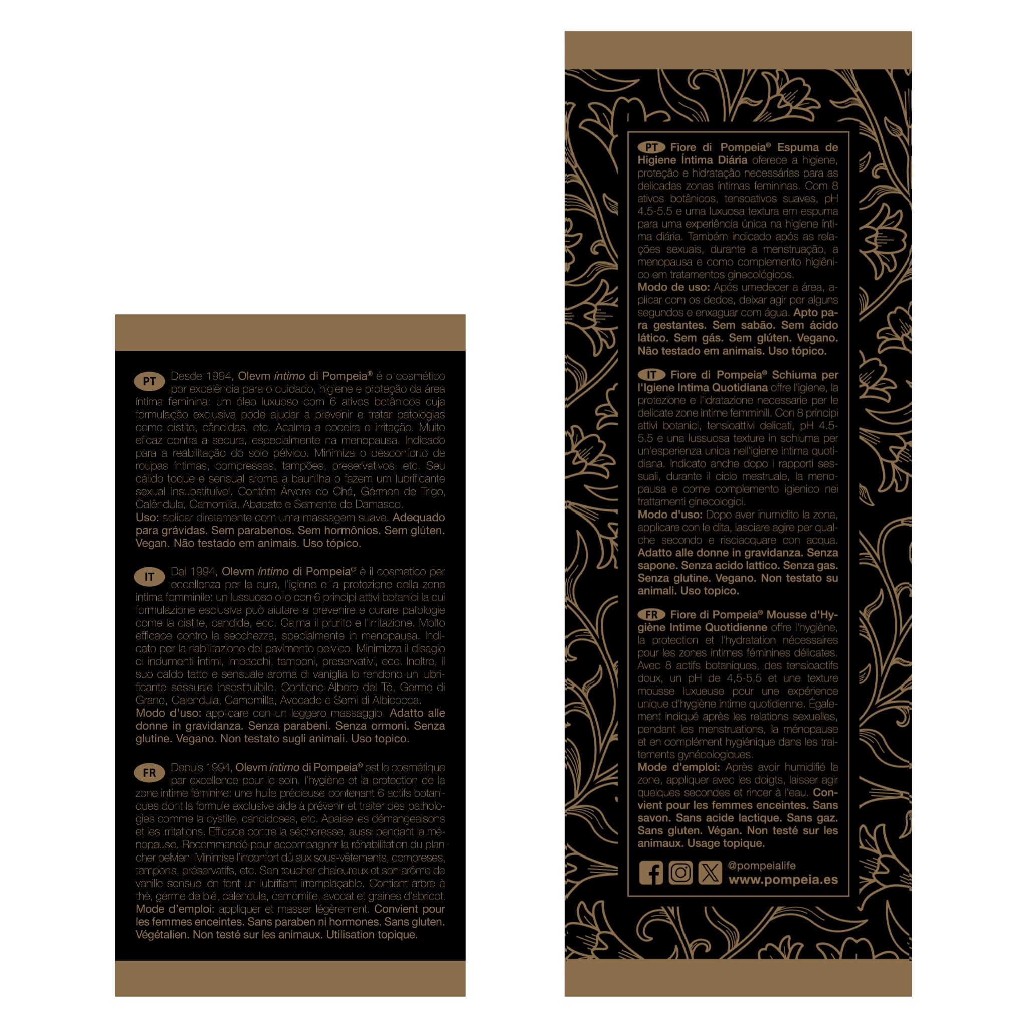 Ritual Diario de Salud íntima de Pompeia Life (Olevm íntimo di Pompeia 50ml + Fiore di Pompeia 140ml)