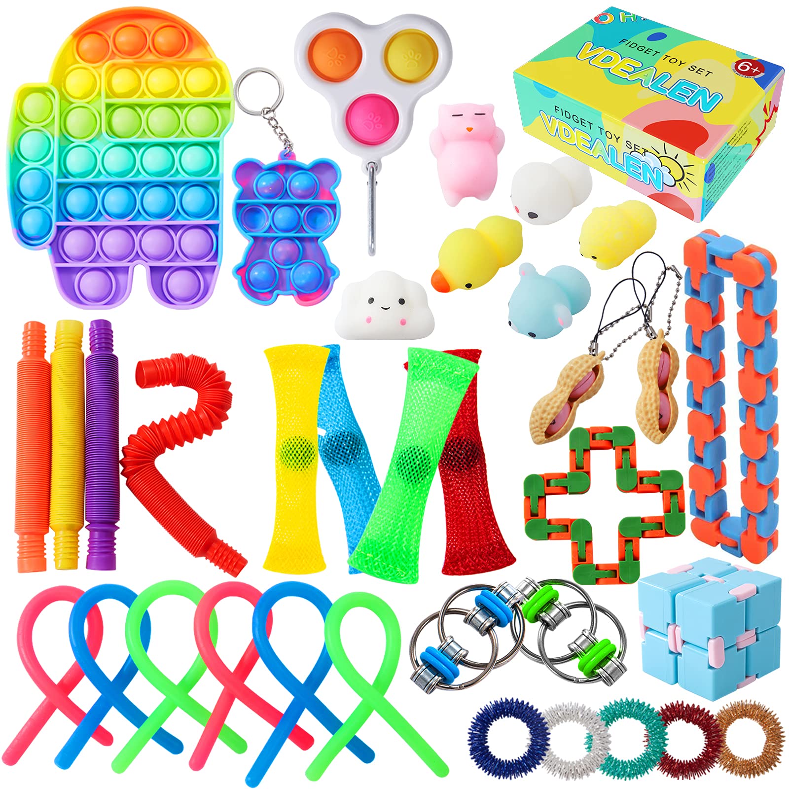 Buy LETSCOL Fidget Toy Set, Fidget Pack Relieve Stress & Anxiety for Kids & Adults, Funny