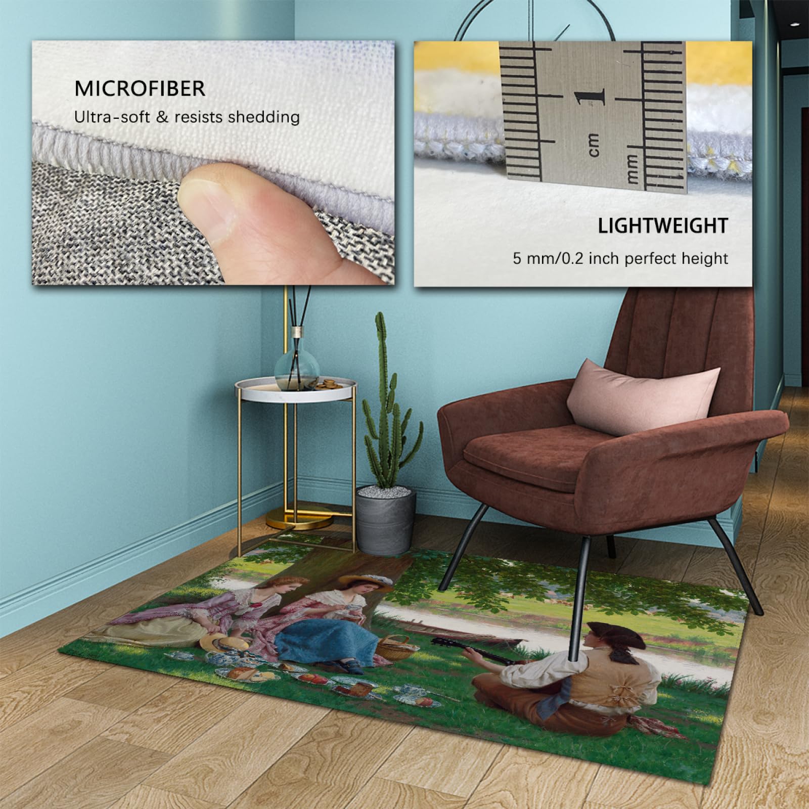 Dywan z naturalną scenerią 160 x 230 cm - ciepły rodzinny dywan na zewnątrz nowoczesny kreatywny dywan narzuta dywany z gumowym spodem można prać