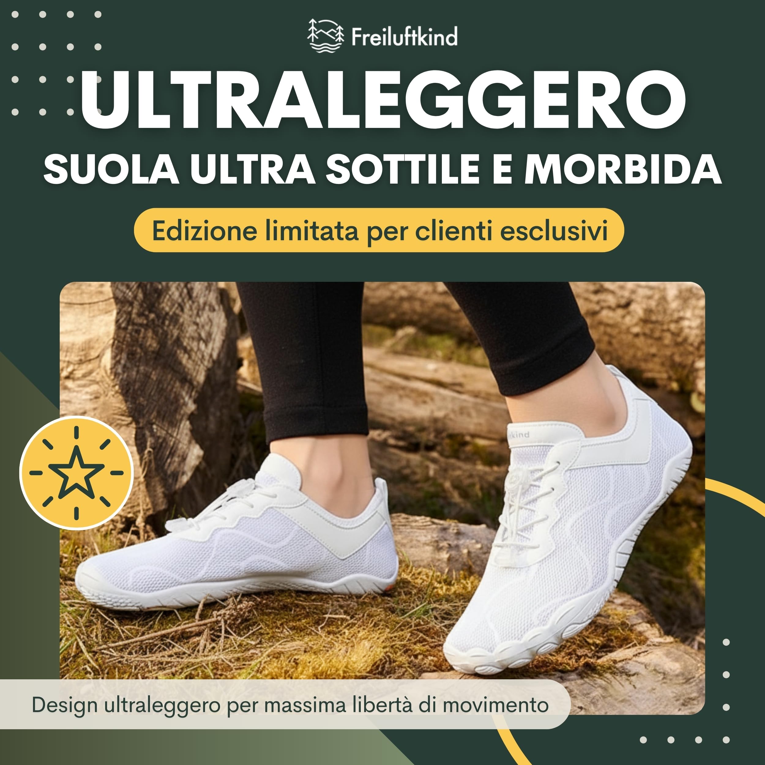 Freiluftkind Kokoda Barefoot Shoes Antiscivolo – Il Scarpe Barefoot Perfetto per la Tua Avventura – Scarpe Barefoot Uomo e Donna