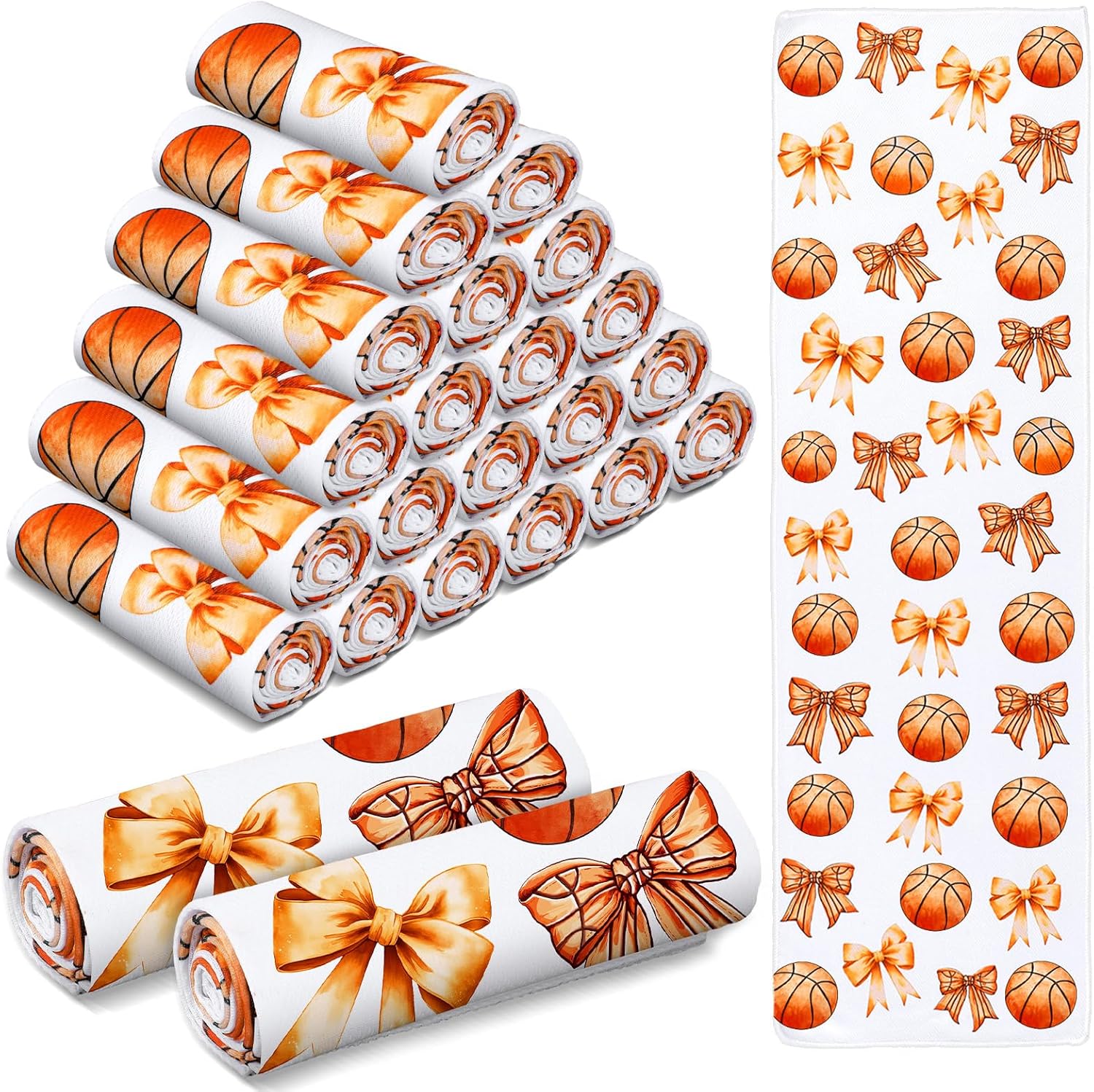 Moukeren 24 pcs Cooling Towels 40"x12" Bulk Sports Ice Towel for Neck and Face Quick Dry Breathable Microfiber Chilly Party Favors Supplies for Coach Gift and Sport Party Favors