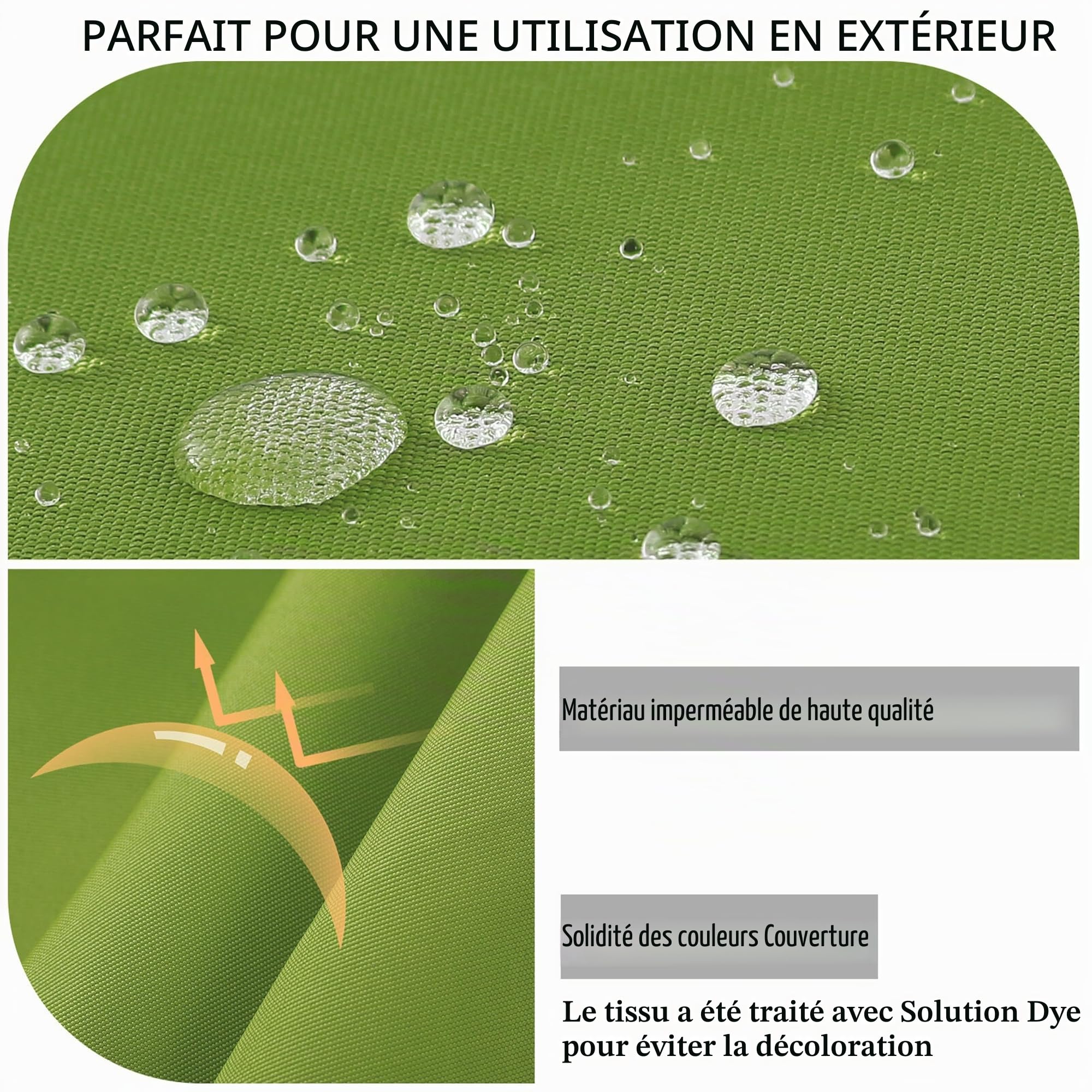 Ensemble de coussins pour chaise de 50 x 50 cm, pour extérieur, en mousse imperméable, pour jardin, coussin pour chaise de terrasse avec liens, couleur vert pomme