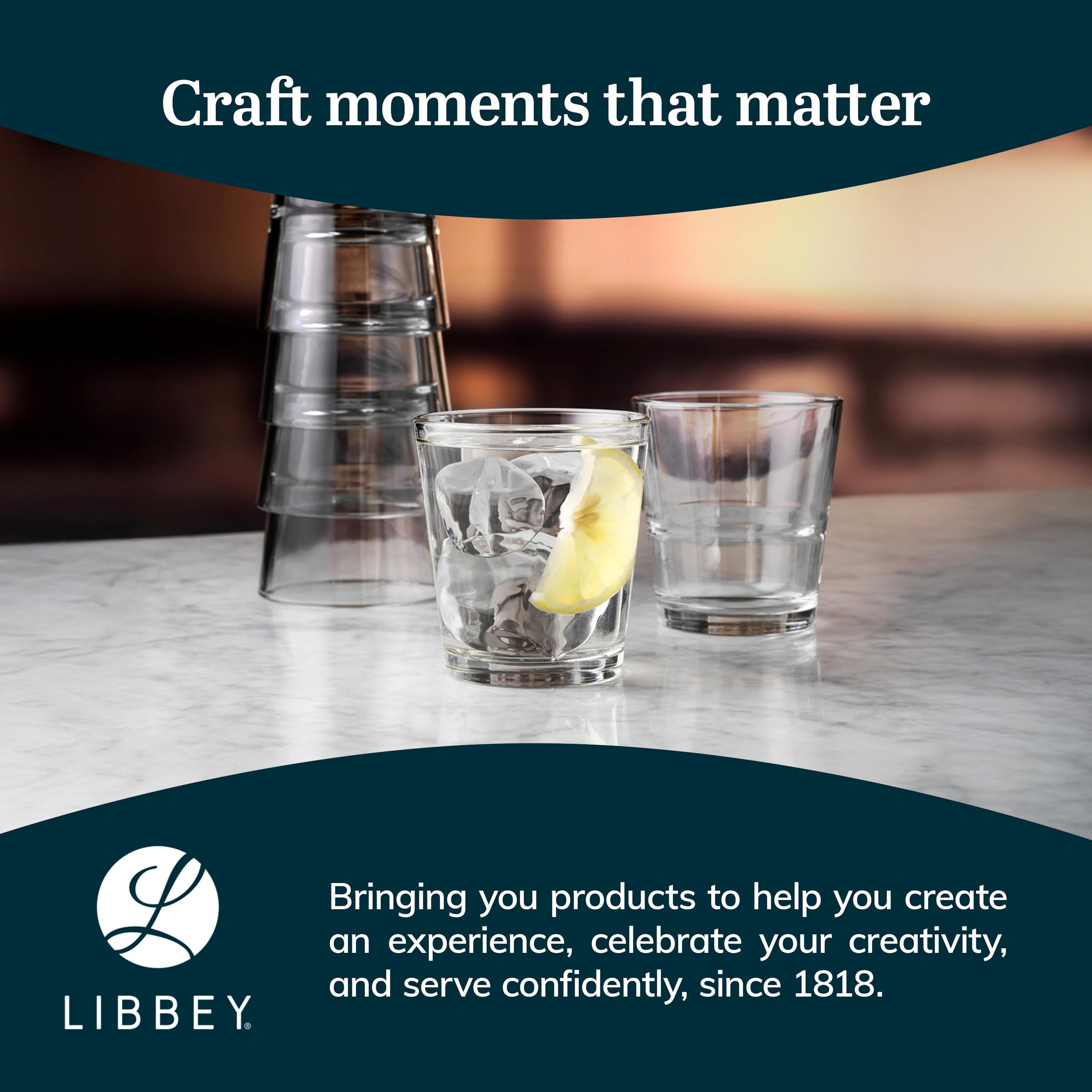 Libbey Restaurant Basics - Vasos apilables de 9 onzas, juego de 12, 9 onzas, transparente