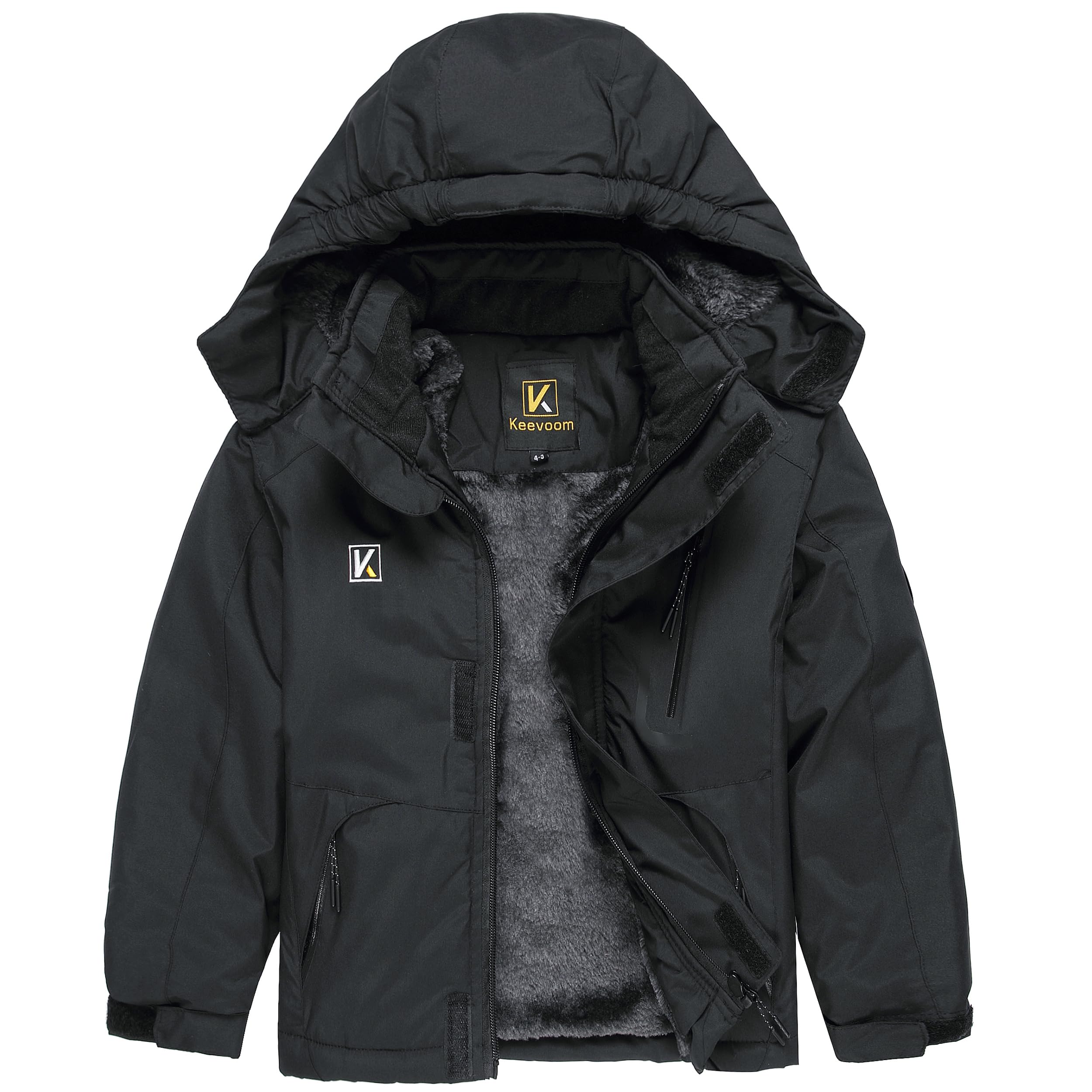 Keevoom Boys Girls Winter Coat Ski Jacket Windproof Waterproof Kids Snowboard Warm Fleece Snow Coats
