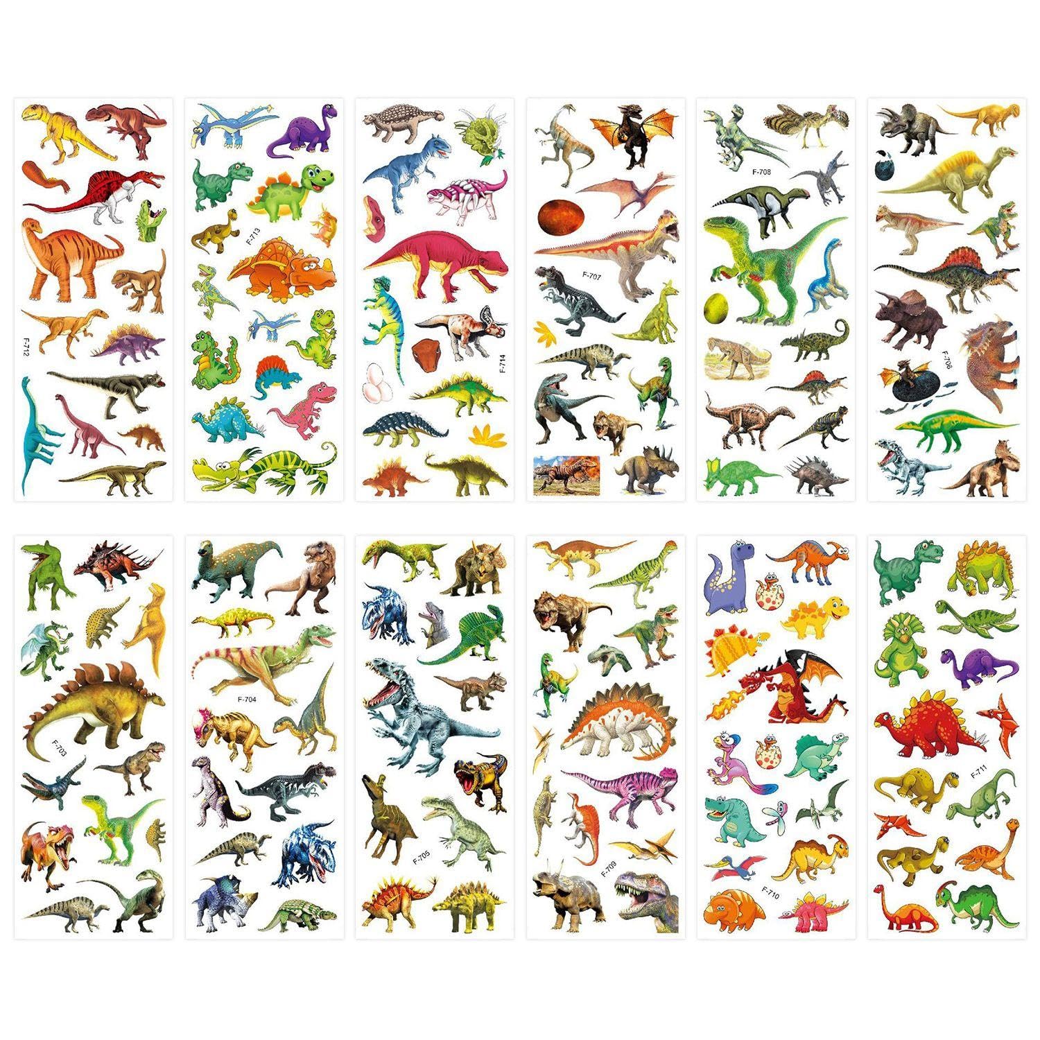 YSJCHEBS 12 Hojas De Pegatinas De Dinosaurios Simulados, Dinosaurios Adhesivos 3D para Niños, Pegatinas De Garras De Dinosaurio 3D, Regalos De Fiesta De Dinosaurios De Cumpleaños para Niños