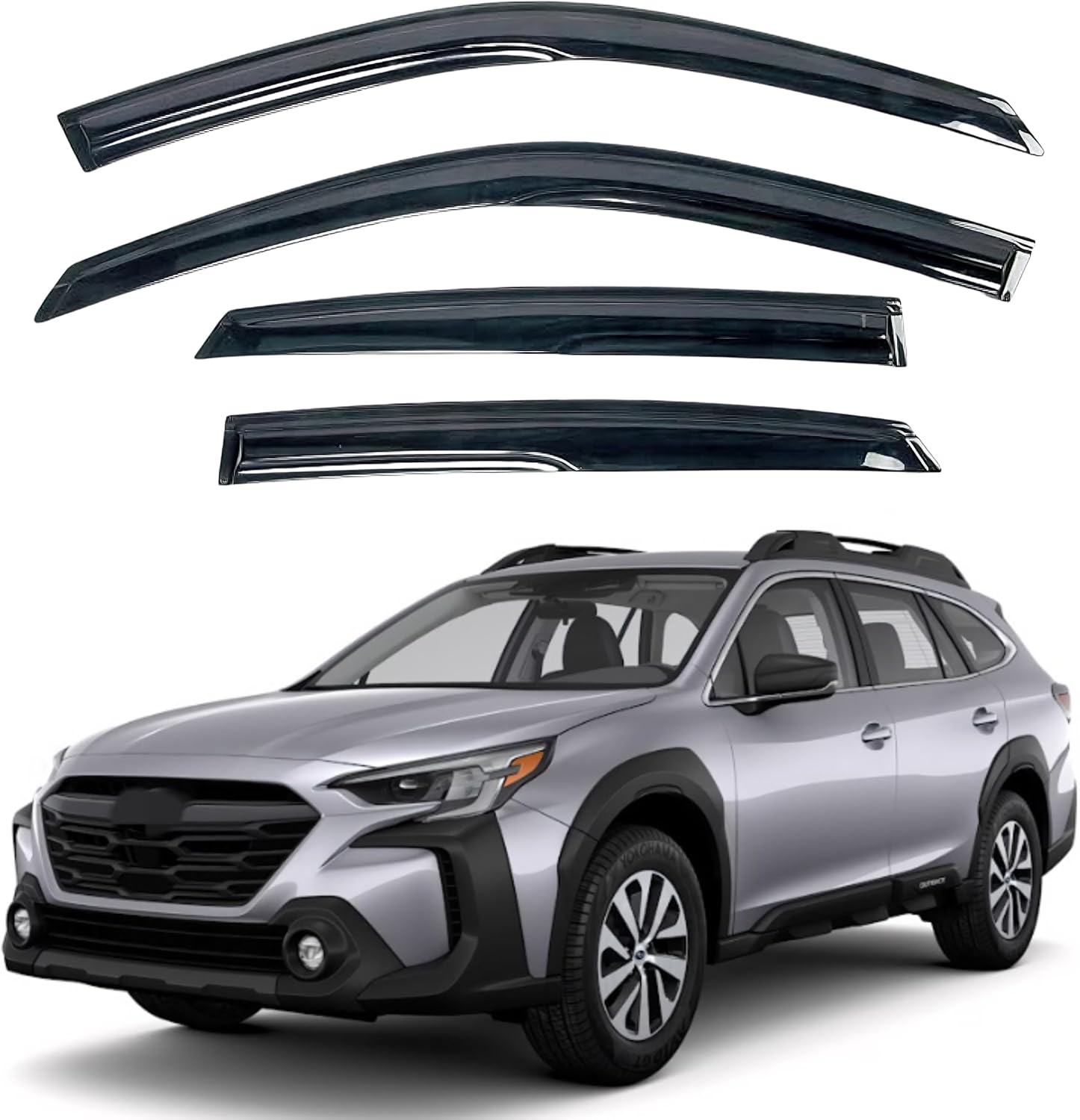 KPY Window Visor Compatible with Subaru Outback 2020-2025, 4PC Rain Guard Side Window Vent Deflectors Tape-On Mugen Style, 2020 2021 2022 2023 2024 2025 20-25 Outback