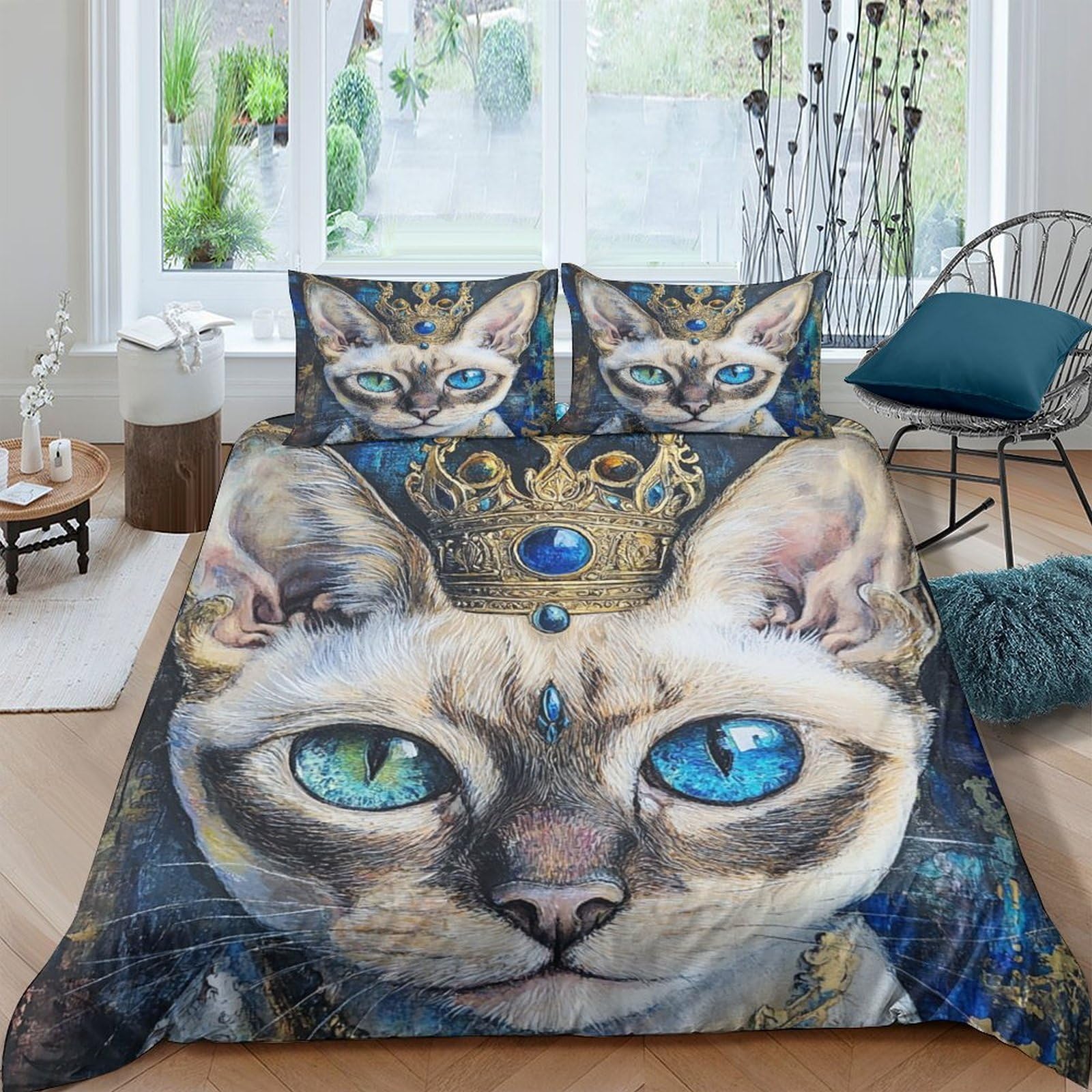 Housse de couette 3D Halloween en microfibre douce et fermeture éclair invisible Sphinx Pueblo