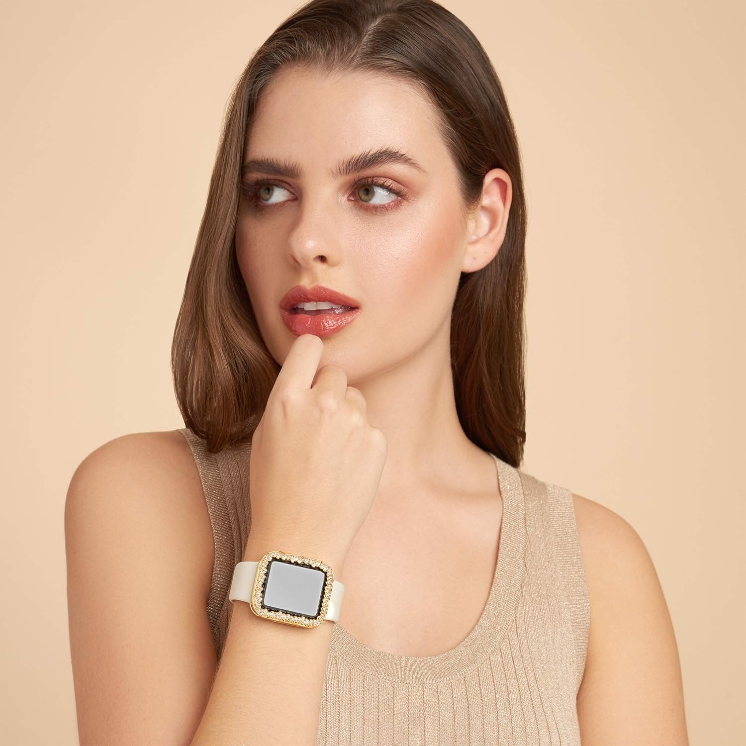 Super Cheap 🛒 SKYB Champagne Bubbles Yellow Gold Protective Jewelry Case for Apple Watch Series 1, 2, 3, 4, 5, 6, SE Devices - 44mm