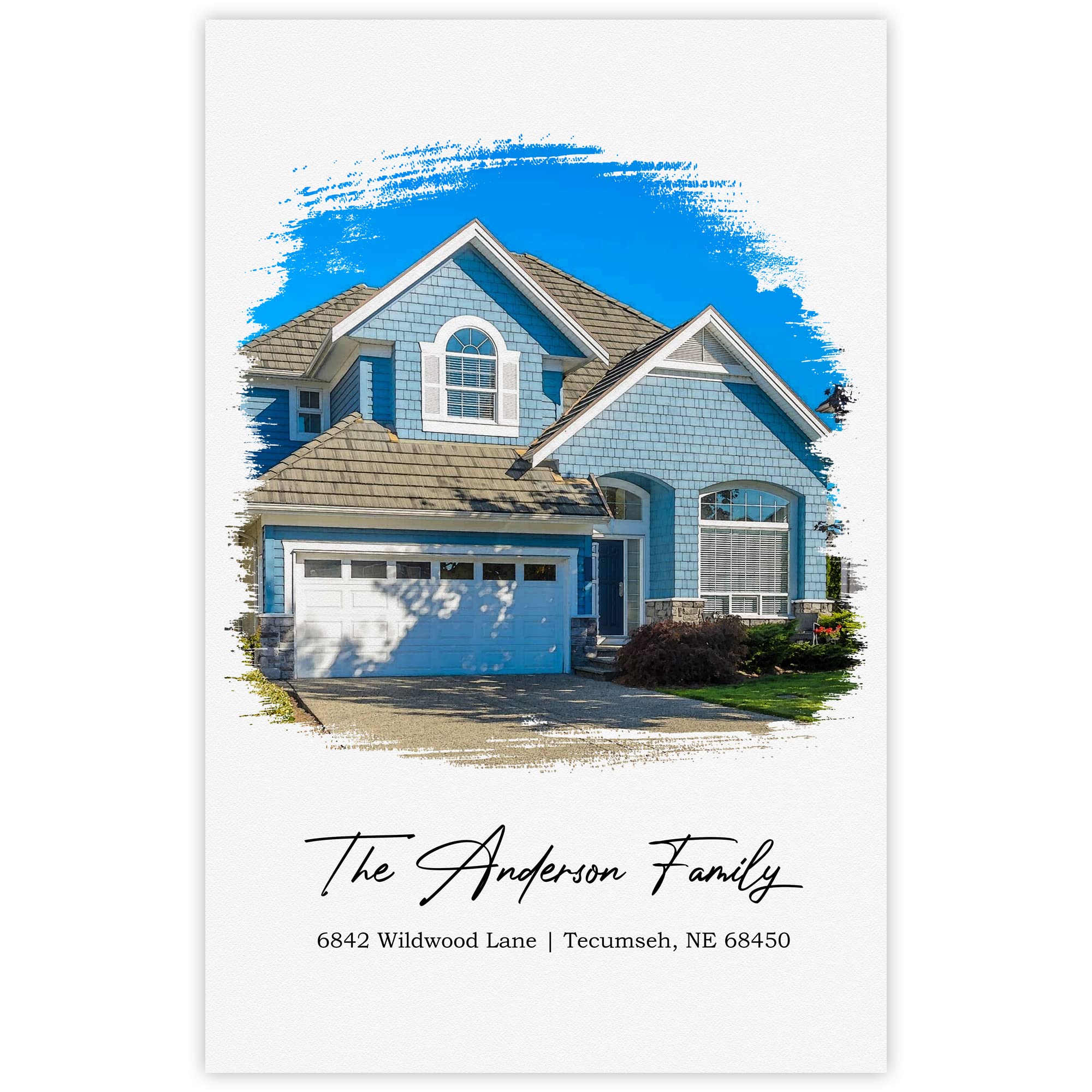 Custom Watercolor House Painting Poster Canvas, Home Illustration Poster, Personalized House Portrait to Poster or Canvas, Our First Home Portrait, Artwork Digital Painting of Home from Photo, Art Print, Housewarming Gift First Home, Realtor Gift, Family Decoration