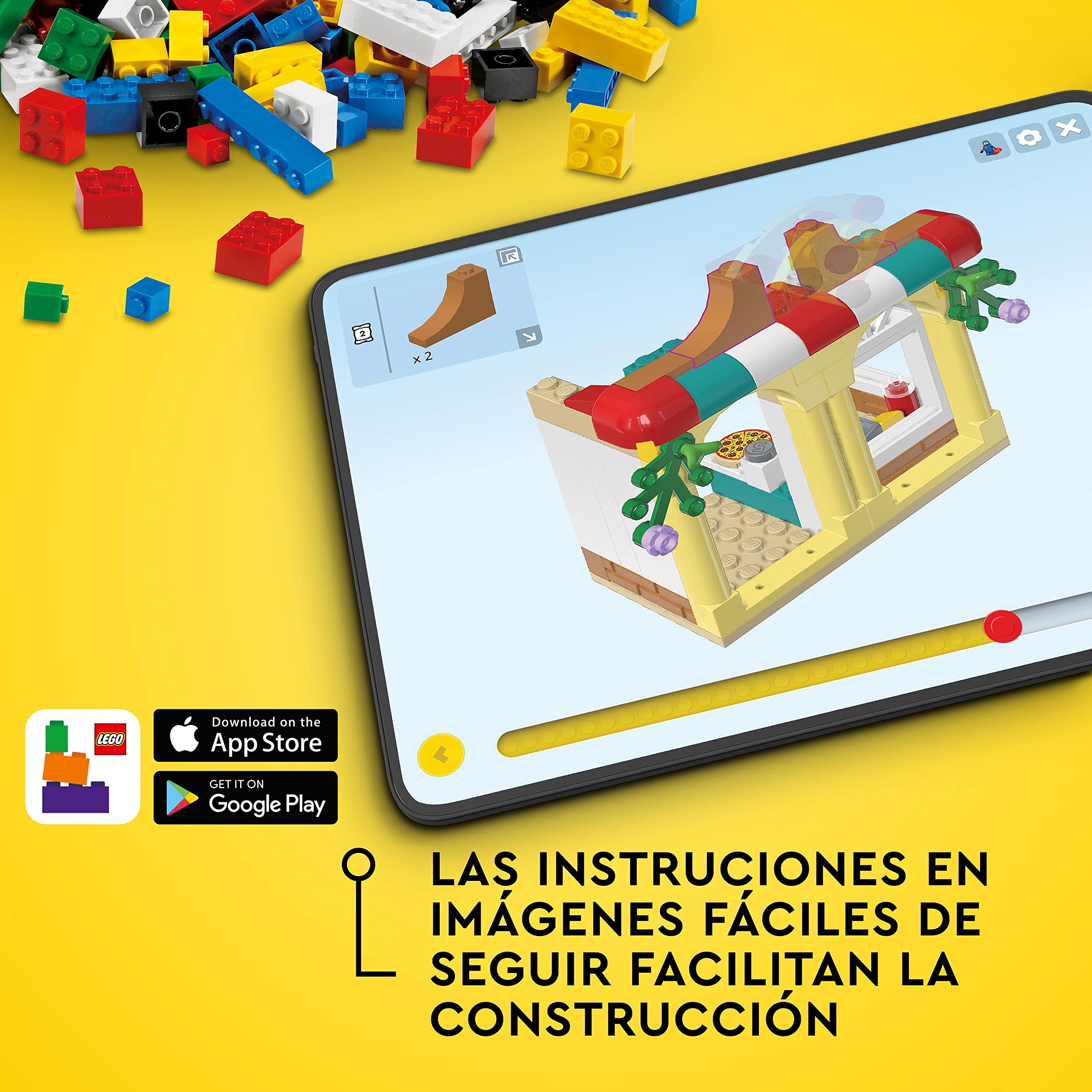 LEGO 11029 Classic Caja Creativa: Fiesta, Piezas de Juego de Mesa en Familia, Juguete para Niños y Niñas de 5 Años o Más, 12 Mini Construcciones, Coche, Osito de Peluche, Unicornio, Idea de Regalo