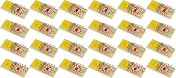 Snap Mouse Traps with Spring Action and Expanded Cheese-Shaped Trigger, 24-Pack Powerful Rodent Control Traps for Home & Commercial Use