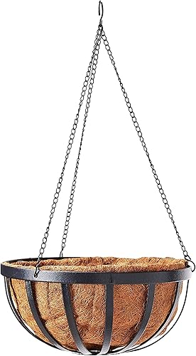 Miniatura 8 de Coconut 1593 Solstice - Maceta redonda para colgar, 20 pulgadas, color negro