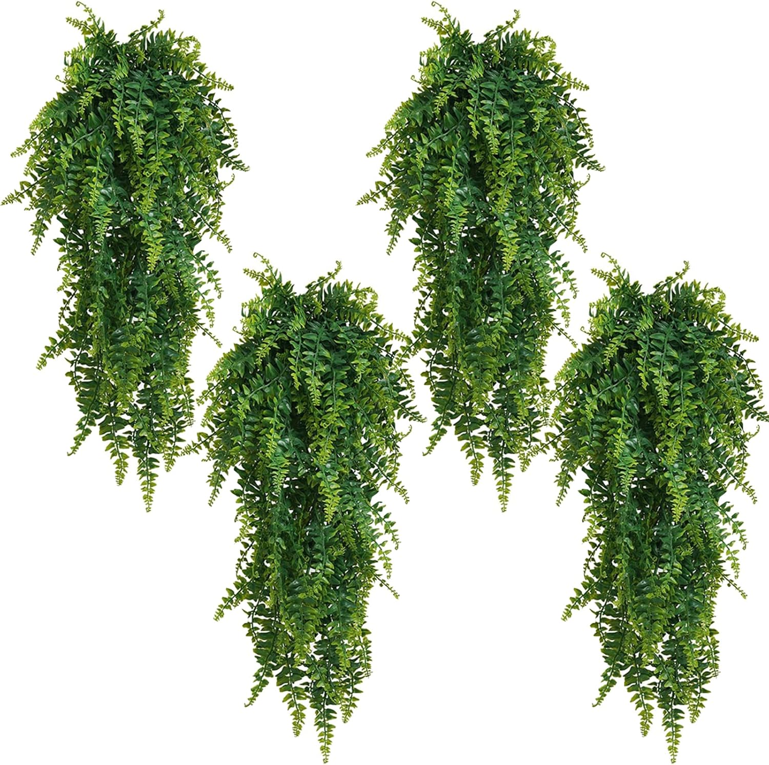 Faux Hanging Plant,4 Pcs Fake Plants Fake Fern Wall