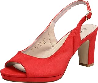 Women’s Sexy High Chunky Heels Peep Toe Platform Block Slingback Dress Pumps Shoes
