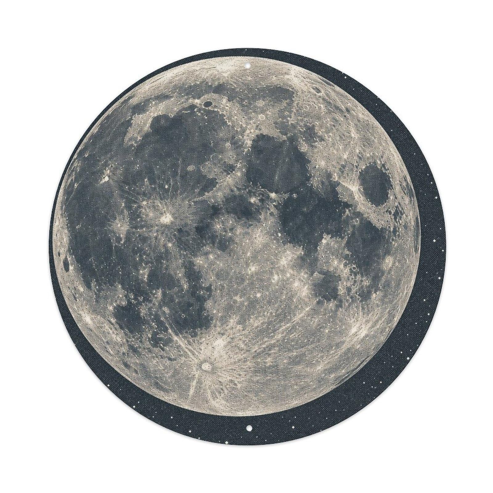 Okngb Style Observatory Moon Lunar Surface Scientific Archive Space Metal Tin Sign Plaque Wall Decor For Cafe, Man Cave, Club Bar, Office, Home Garden Round Metal Poster 8X8inch