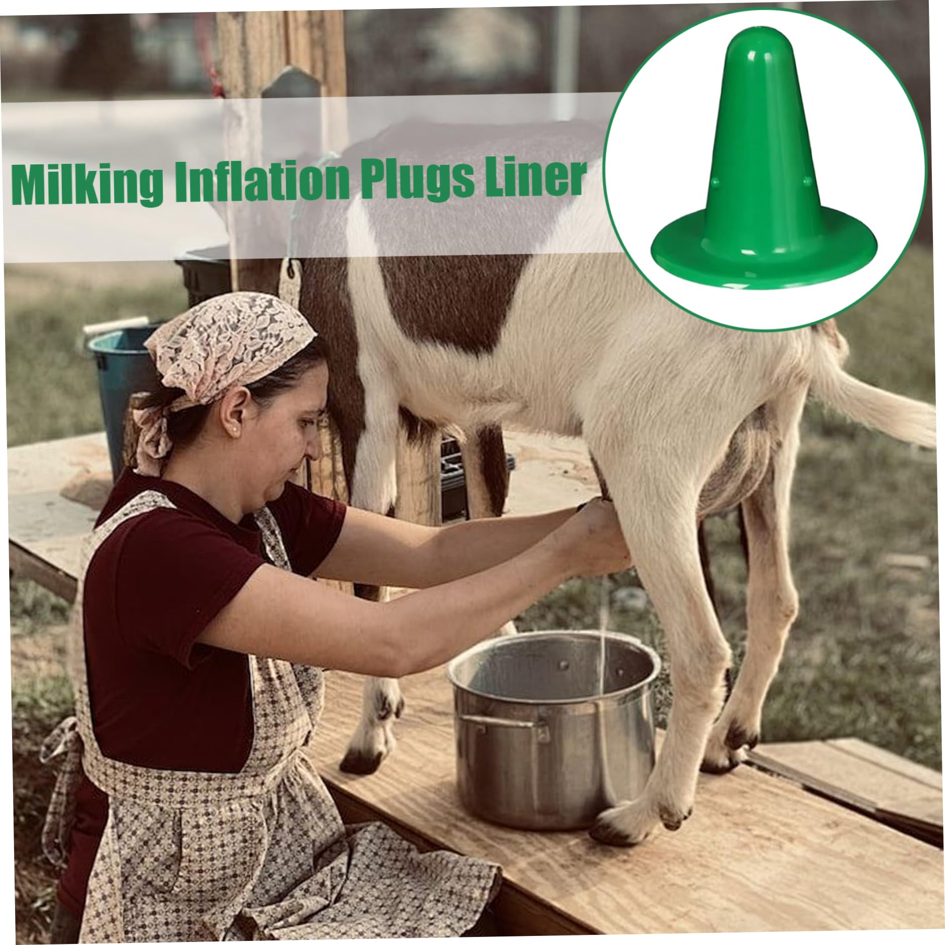 10Pcs Milking Inflation Plugs Liner Plastic Cow Milking Supplies Fits Cow Goat Milker Cow Milking Supplies,Color Green