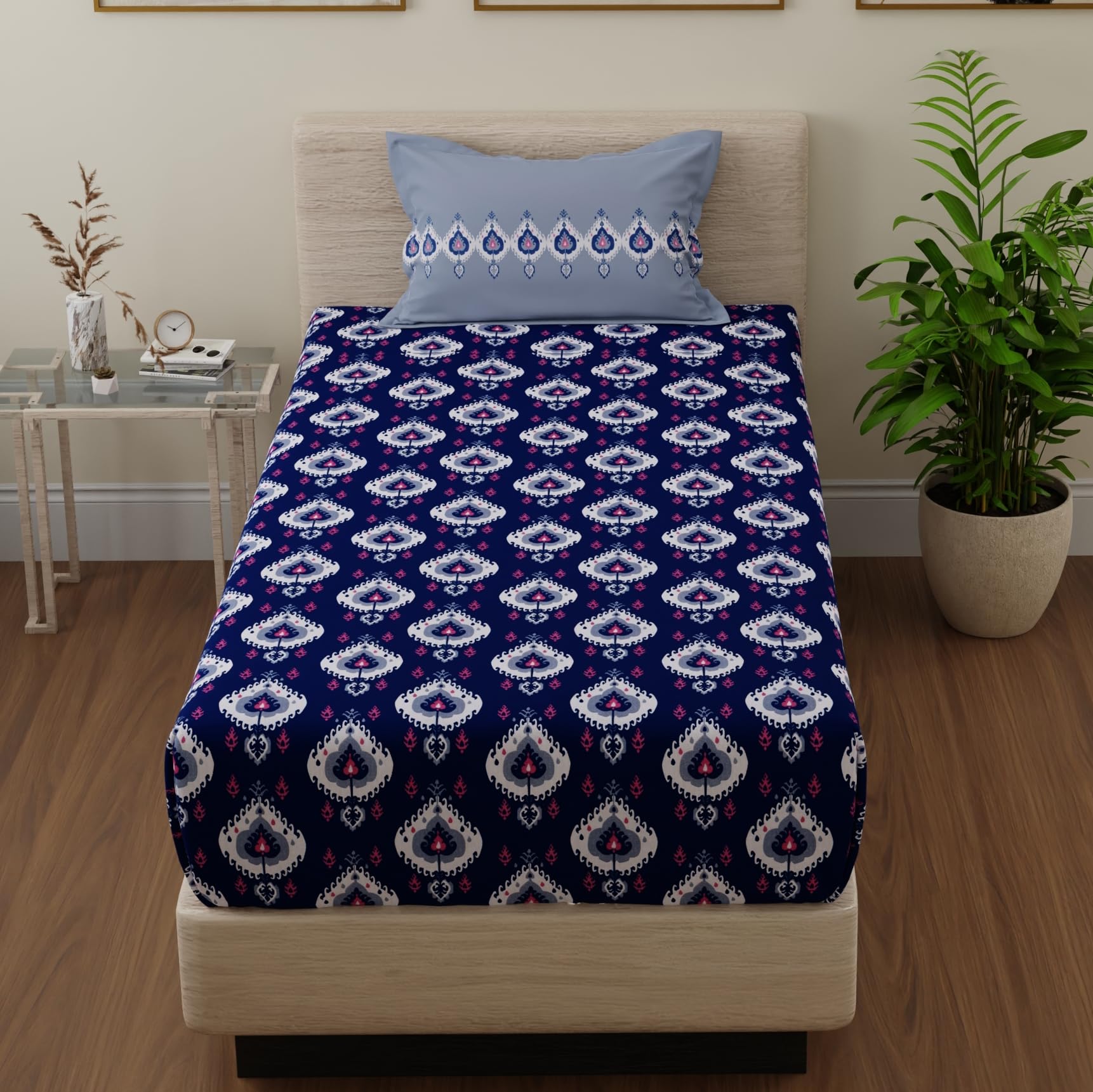 HUESLAND Mandala Bedsheets - Queen Size Cotton -21