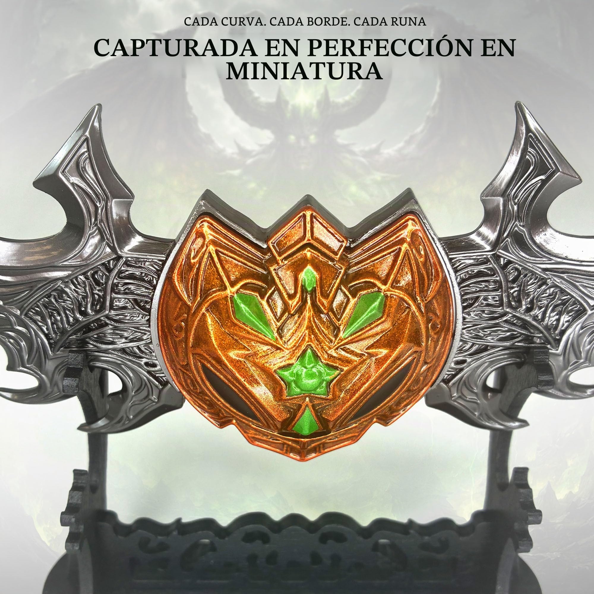 Swords and more World of Warcraft - Réplica de Warglaive of Azzinoth | Arma Illidan Stormrage de 27 cm | Miniatura de metal de aleación de zinc | Wow coleccionable para escritorio y exhibición |