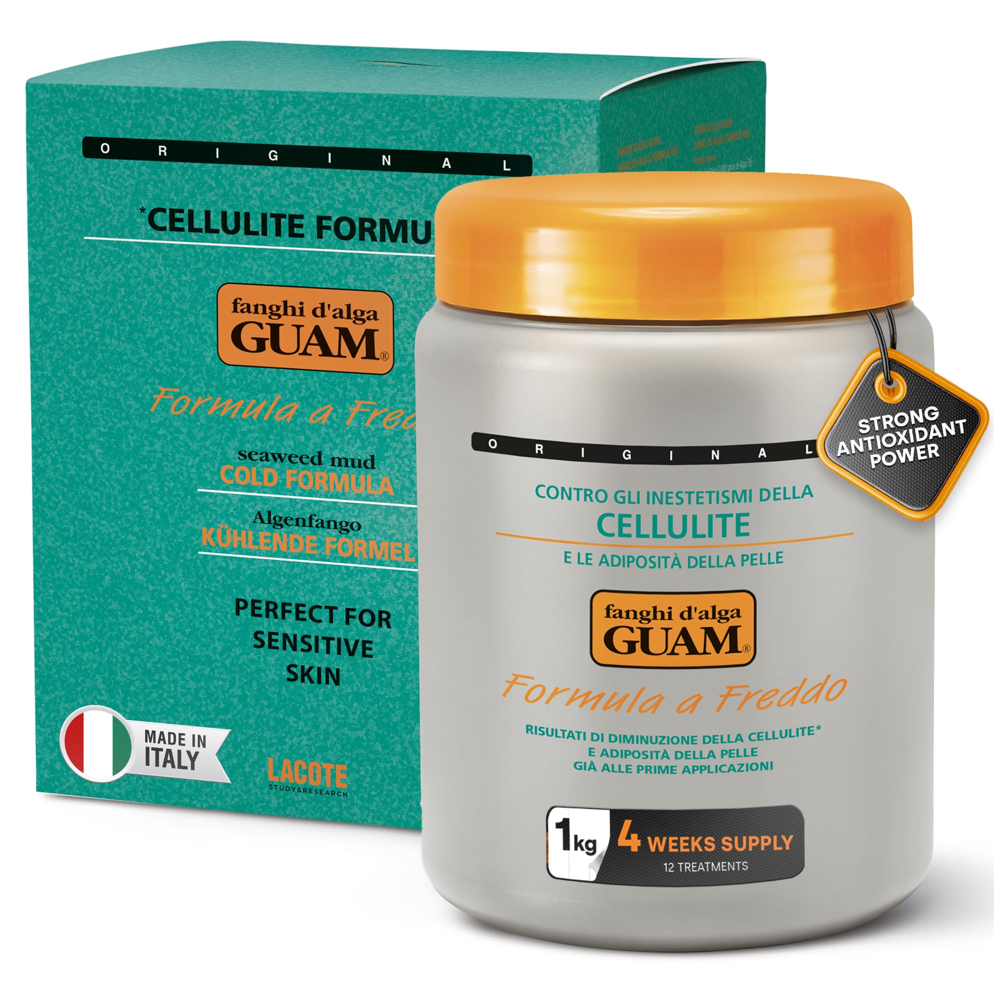 GUAM Boue d’algues 1kg Anti-cellulite Argile Raffermissante au Menthol Effet Froid Tonifie la Peau