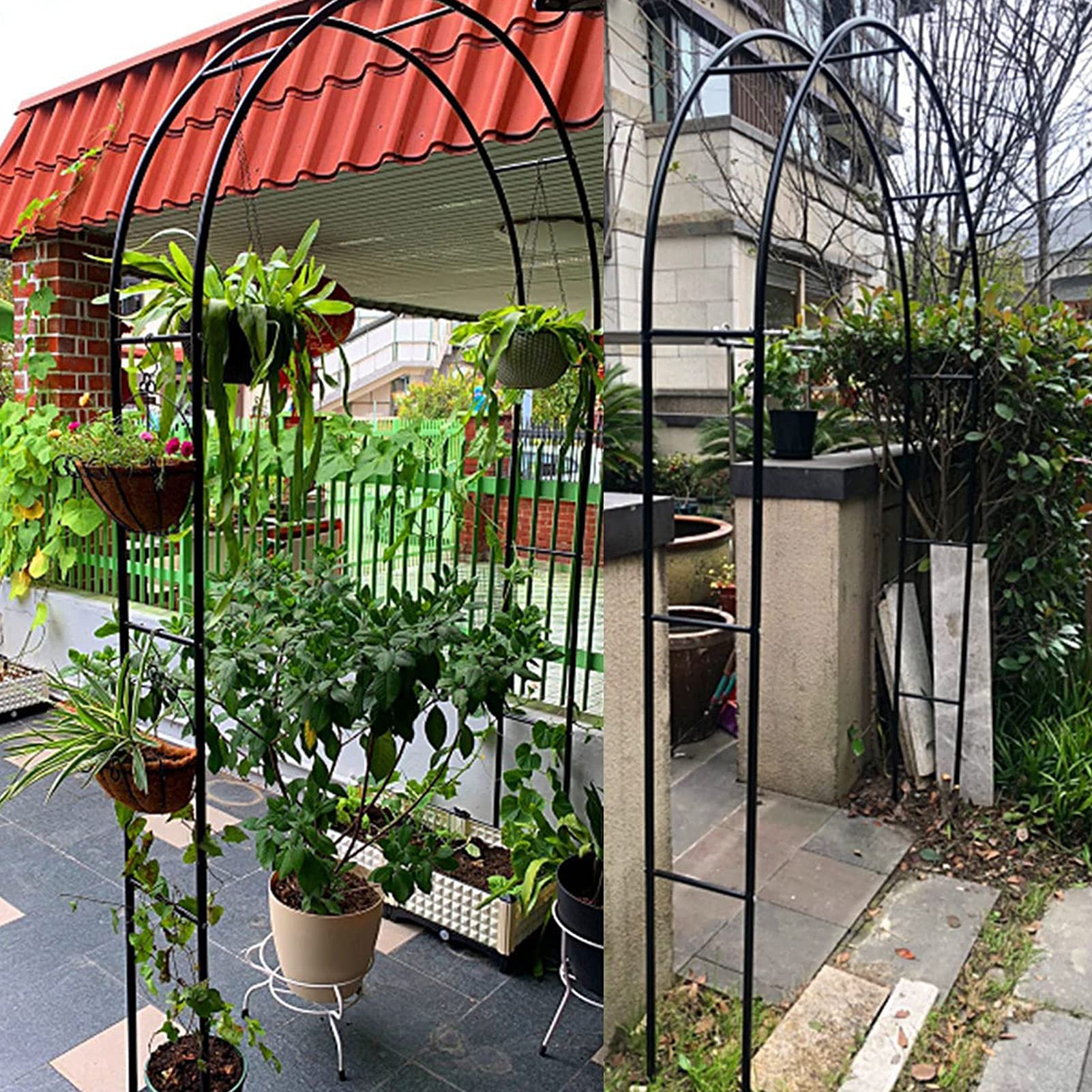 Łuk ogrodowy do roślin pnących, trwała, żelazna pergola i krata, odporna na warunki atmosferyczne, łatwy w montażu, wolnostojąca altana, na wesela i do dekoracji na zewnątrz
