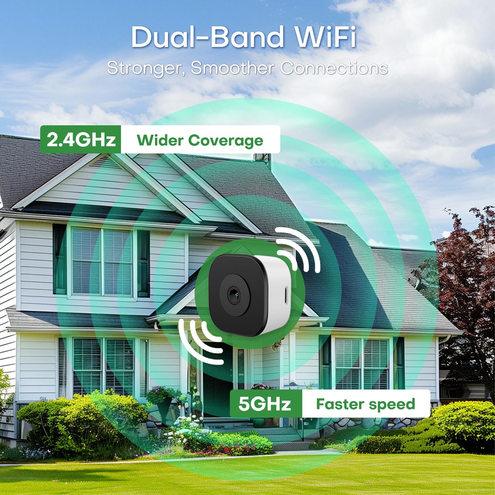 HomiQ Window Security Camera 2K, Indoor WiFi Cameras 2.4GHz/5GHz, Colorvue AI Color Night Vision, Person Detection with Auto-Focus, 24/7 Recording Compatible with Alexa & Google Home — view 6