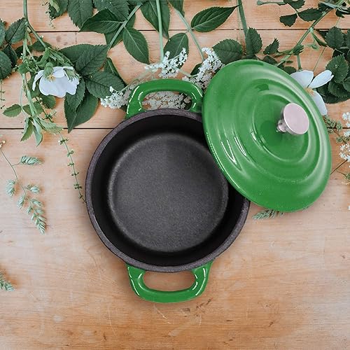 Miniatura 9 de RJ Legend Mini cocotte de 8.5 onzas con tapa, juego de 3 hornos holandeses pequeños para hornear, moldes de hierro fundido esmaltado, 0.25 cuartos