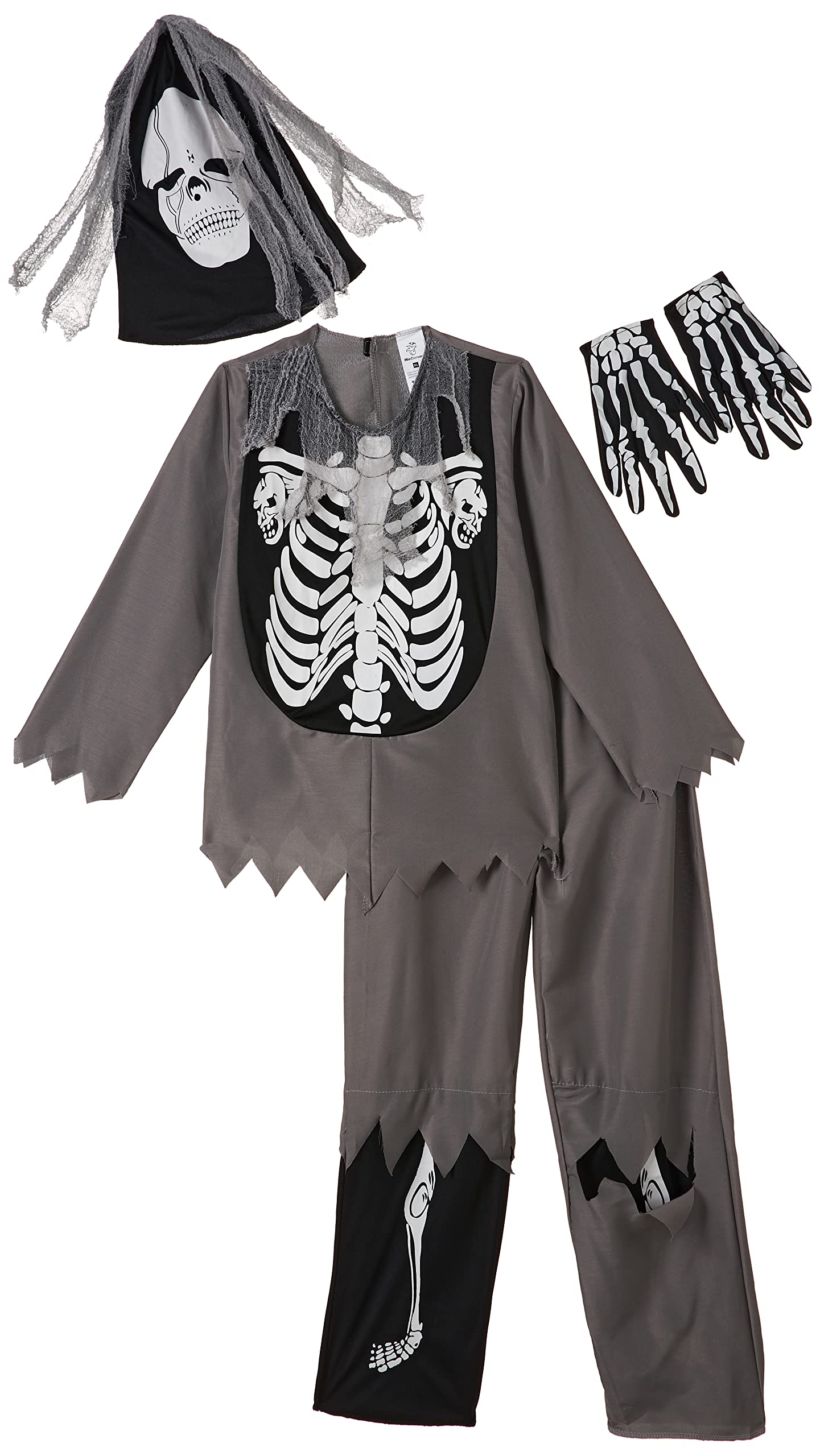 Mad Costumes Ghostly Skeleton Halloween Costume for Kids, Large