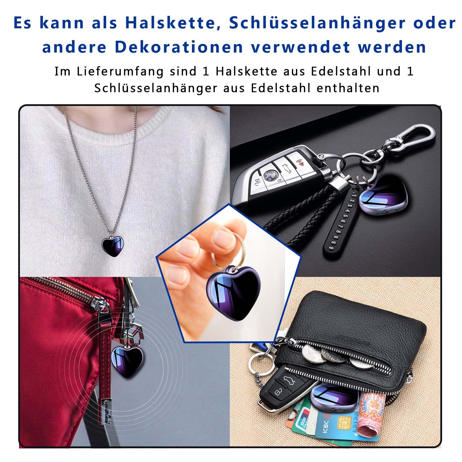 Diktiergerät mini,Aussehen der Halskette,Aufnahmegerät Spionage,Spion abhörgerät,Spion digital Voice Recorder,STTWUNAKE