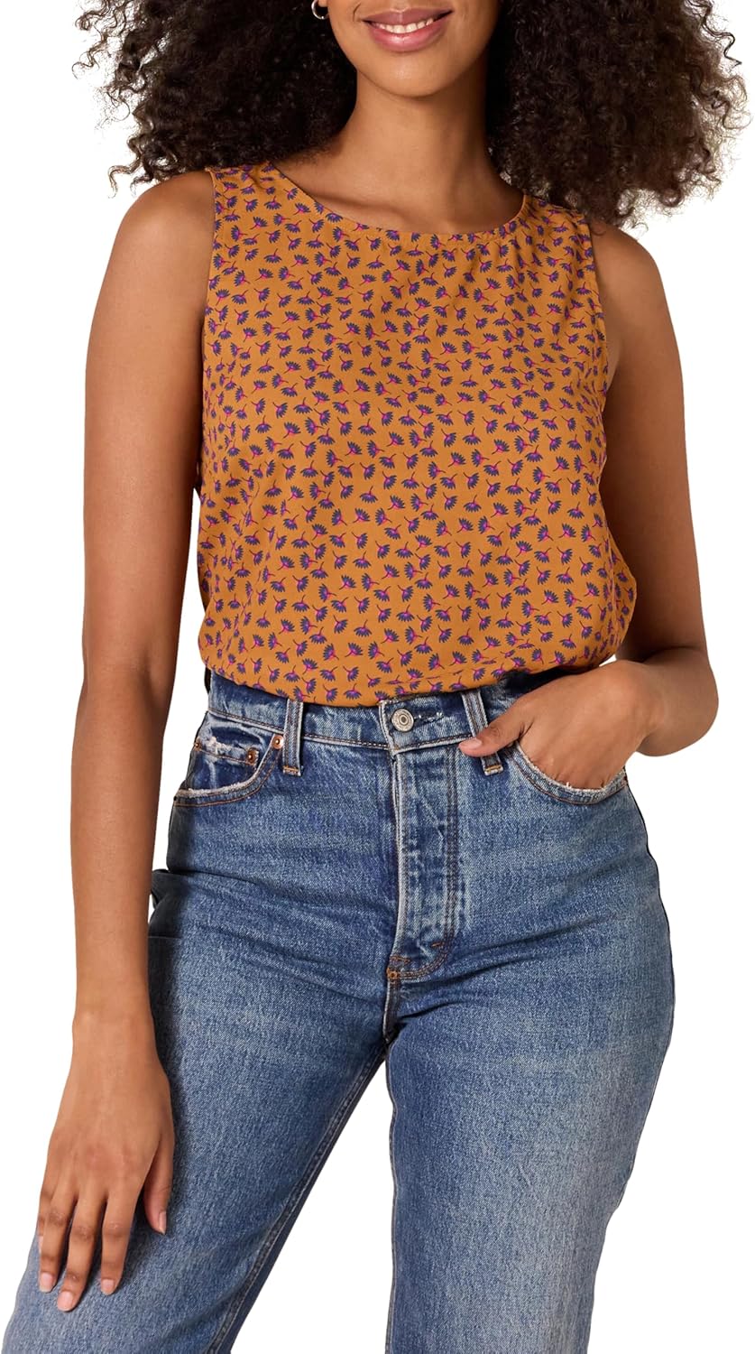 Amazon Essentials Women's Regular-Fit Sleeveless Layering Tank Top Crew Neck