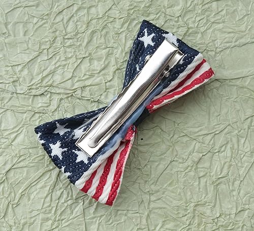 Miniatura 5 de Ruwado 5 piezas de bandera estadounidense con pinzas de cocodrilo, bonitos lazos de metal para el 4 de julio, accesorios para el cabello para