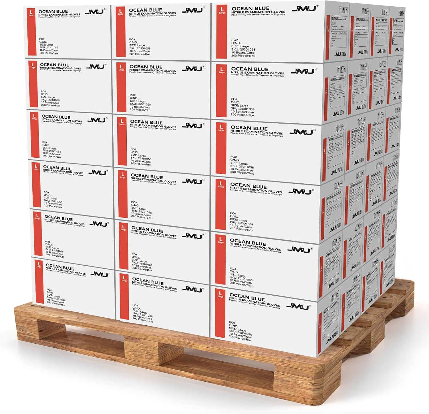 JMU Nitrile Exam Gloves, Pallet of Size Medium Disposable Nitrile Gloves, Multi-Purpose Use, 720 Boxes (Box of 200)