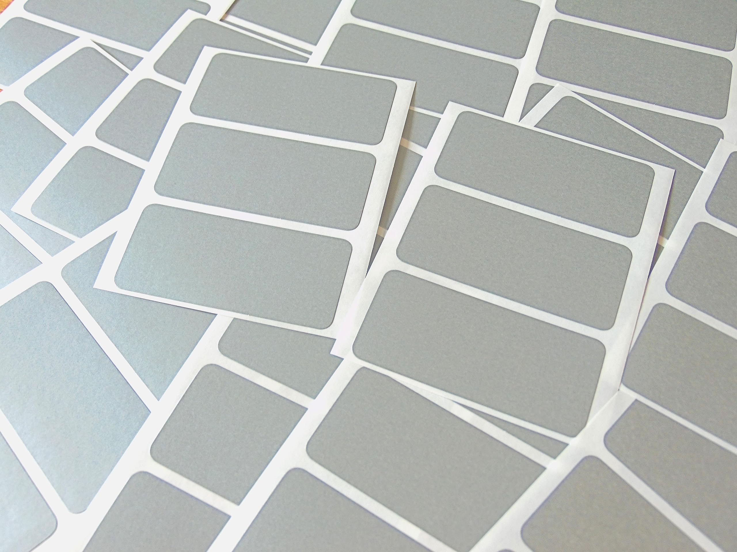 65x30mm Rectangular Colour Code Stickers - Packs of 45 Coloured Rectangle Sticky Labels - 30 Colours Available (Matt Silver)