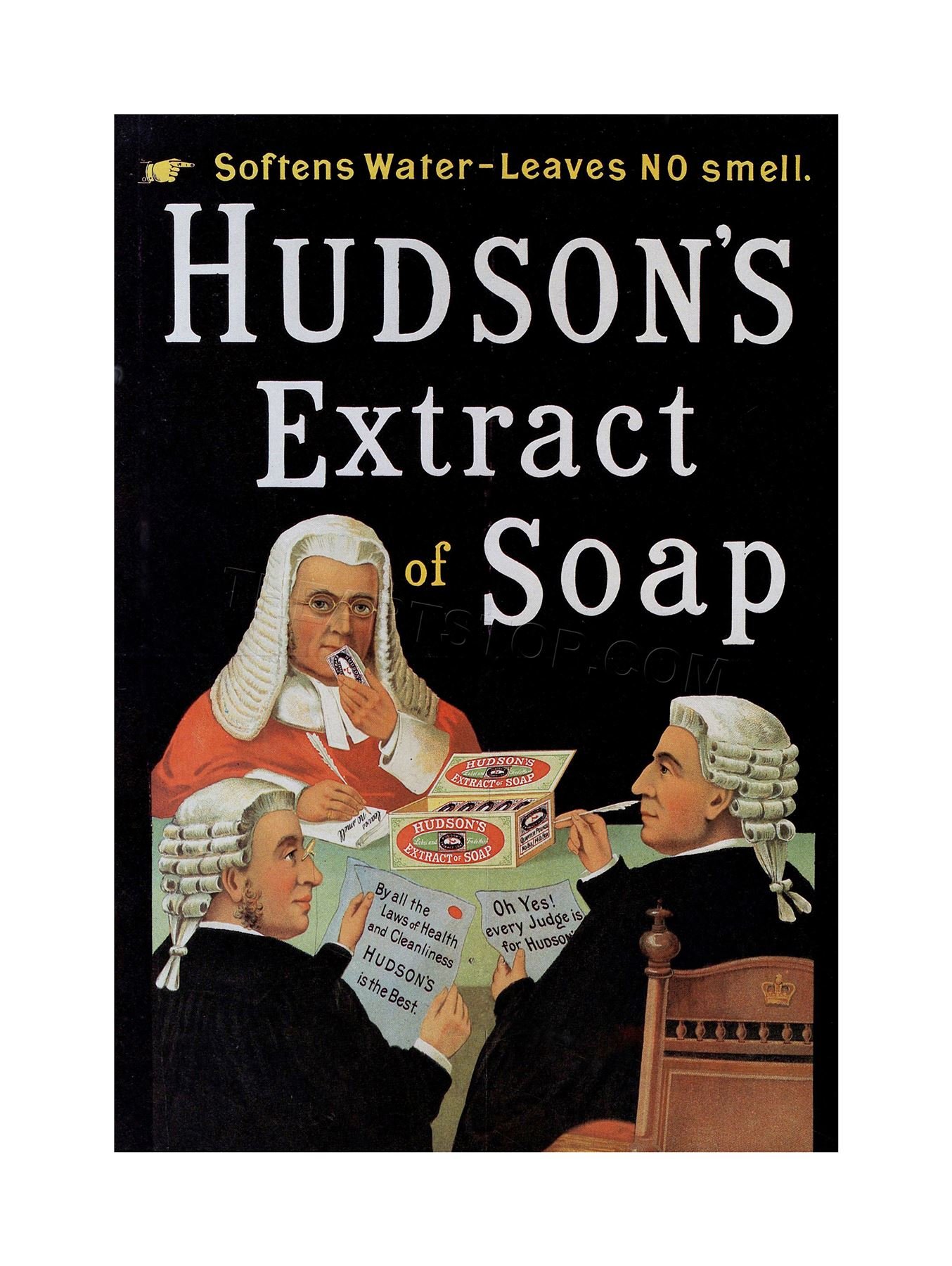 Wee Blue Coo Ad Hudsons Extract Soap Judge Wig Advocate Water Wall Art Print